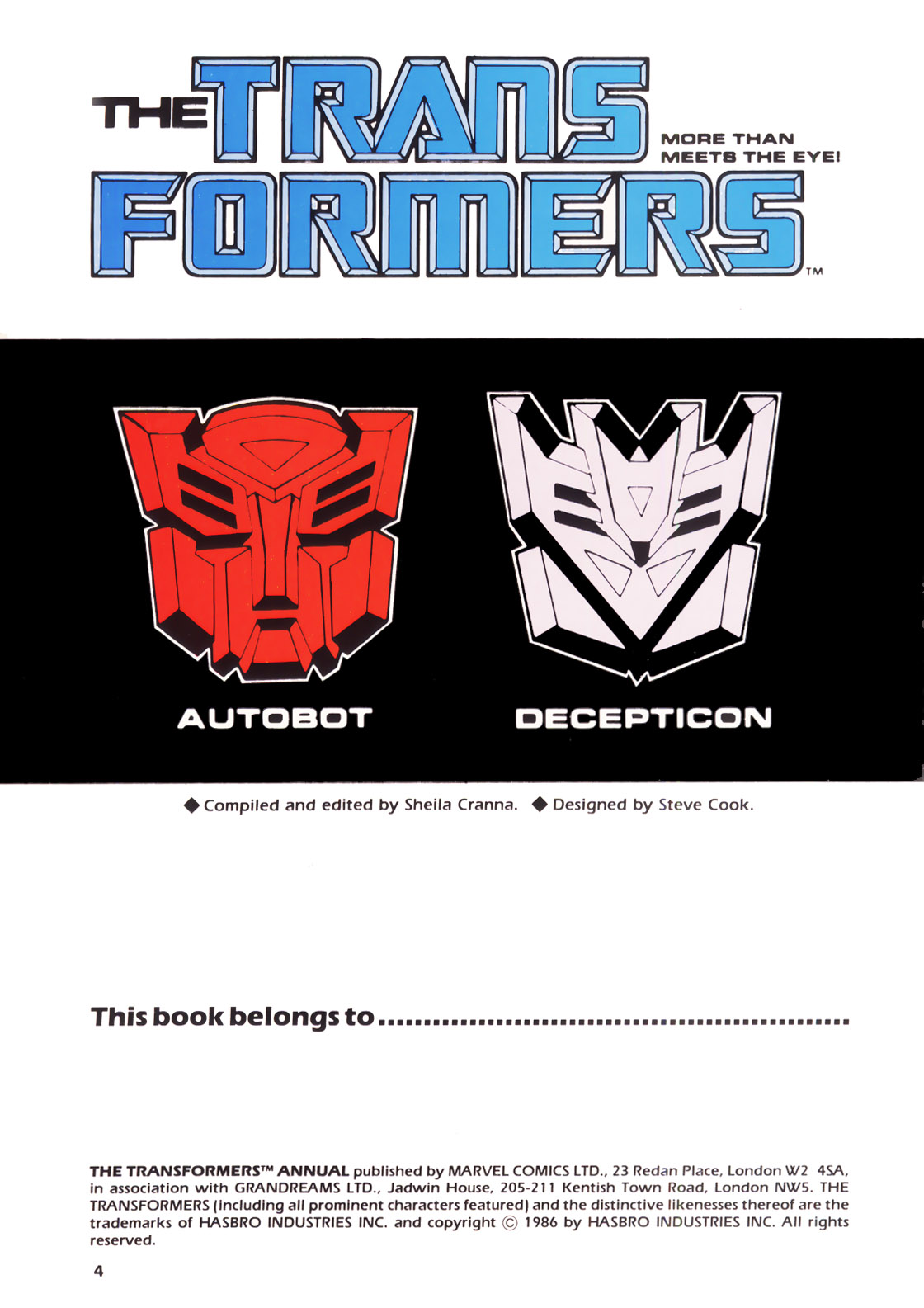 Read online The Transformers Annual comic -  Issue #1986 - 3