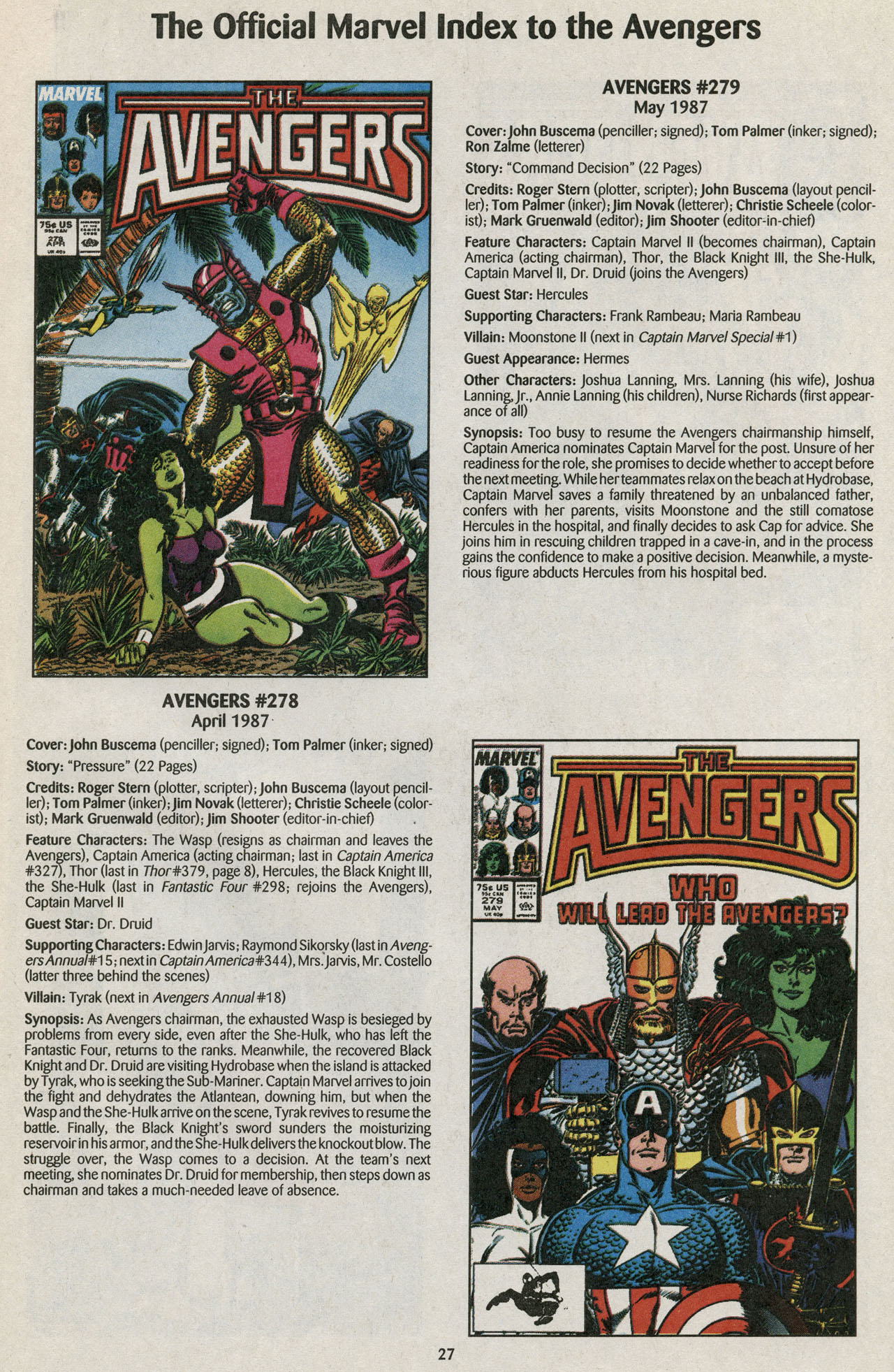 Read online The Official Marvel Index to the Avengers comic -  Issue #5 - 29