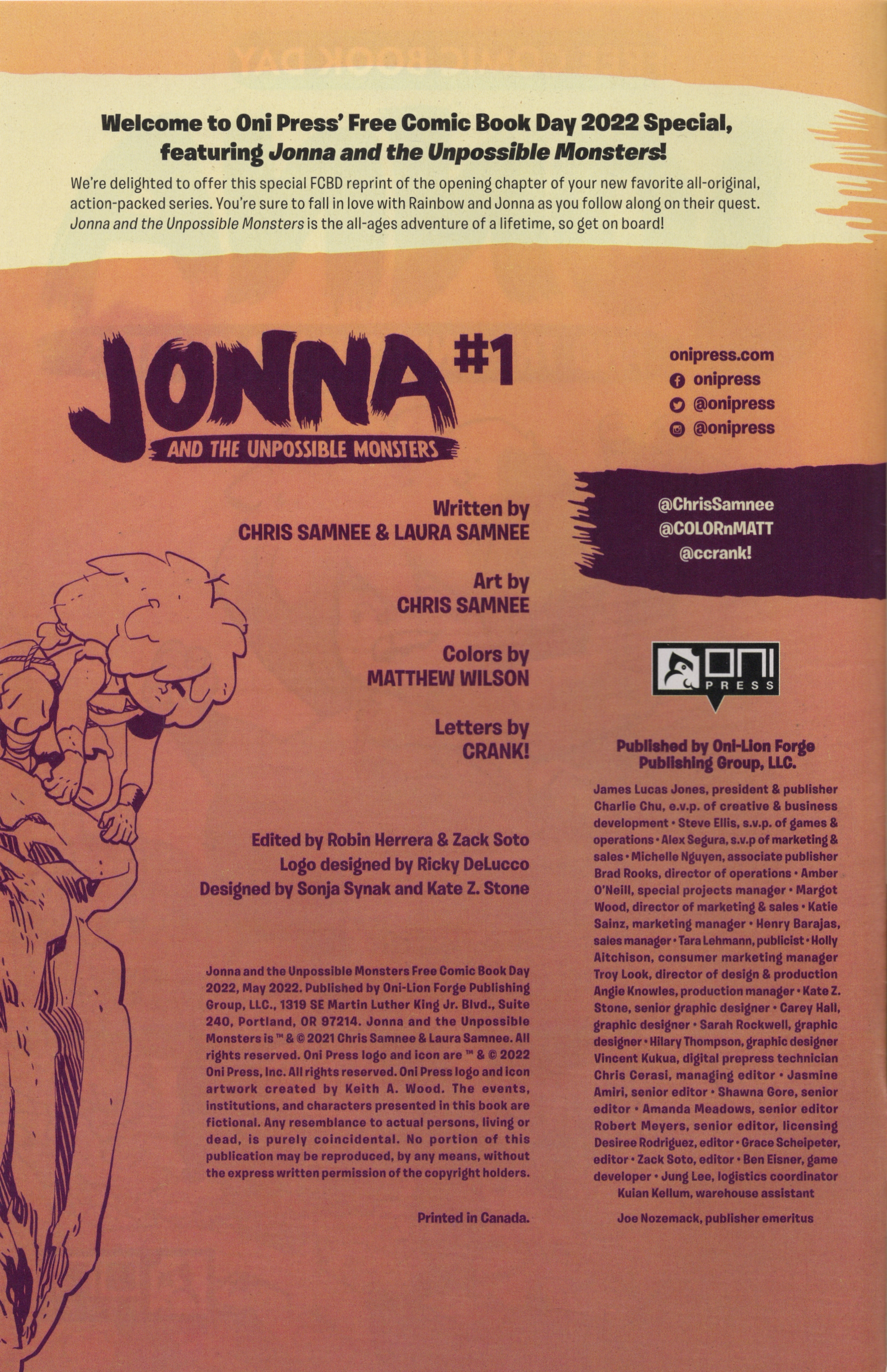 Read online Free Comic Book Day 2022 comic -  Issue # One Press Jonna And The Unpossible Monsters - 2