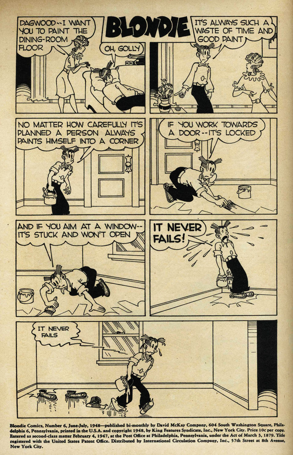 Read online Blondie Comics (1947) comic -  Issue #6 - 2