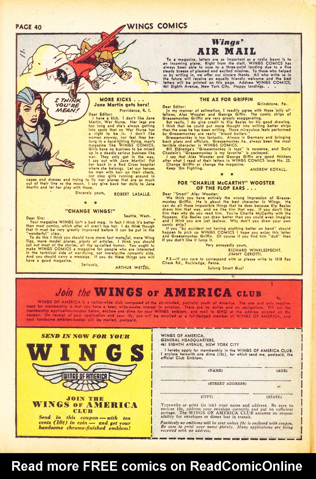 Read online Wings Comics comic -  Issue #24 - 42