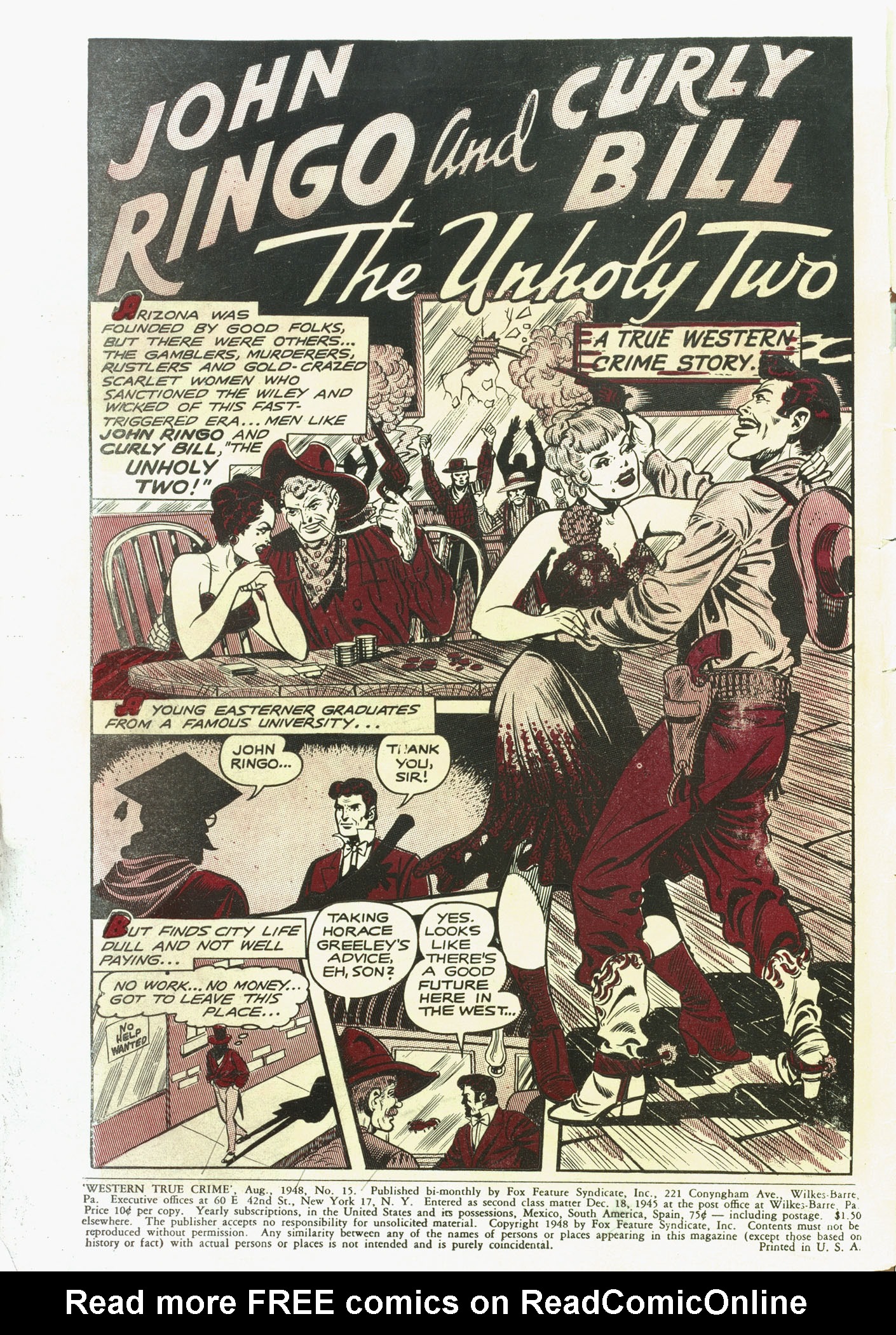Read online Western True Crime comic -  Issue #1 - 2