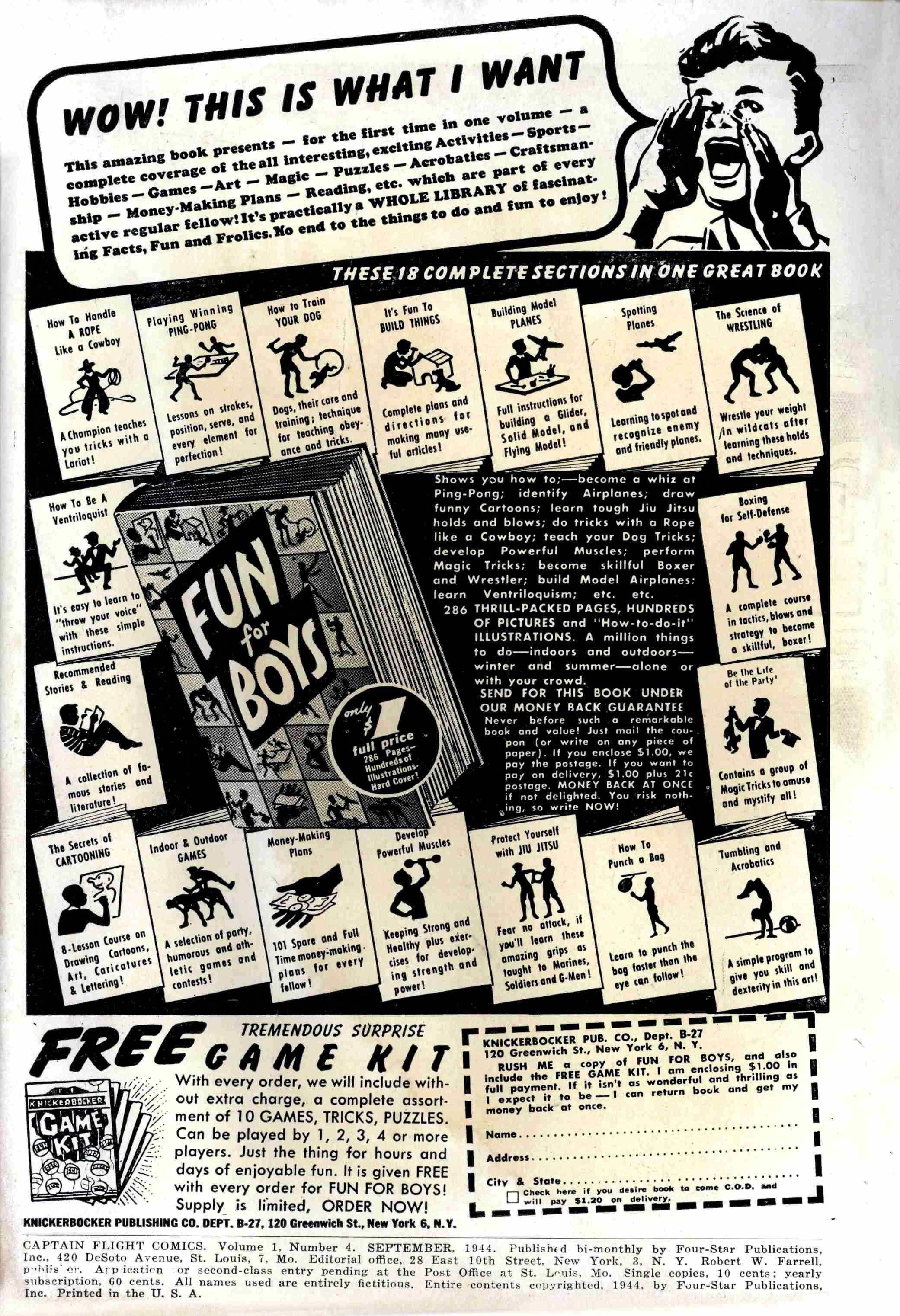 Read online Captain Flight Comics comic -  Issue #4 - 1