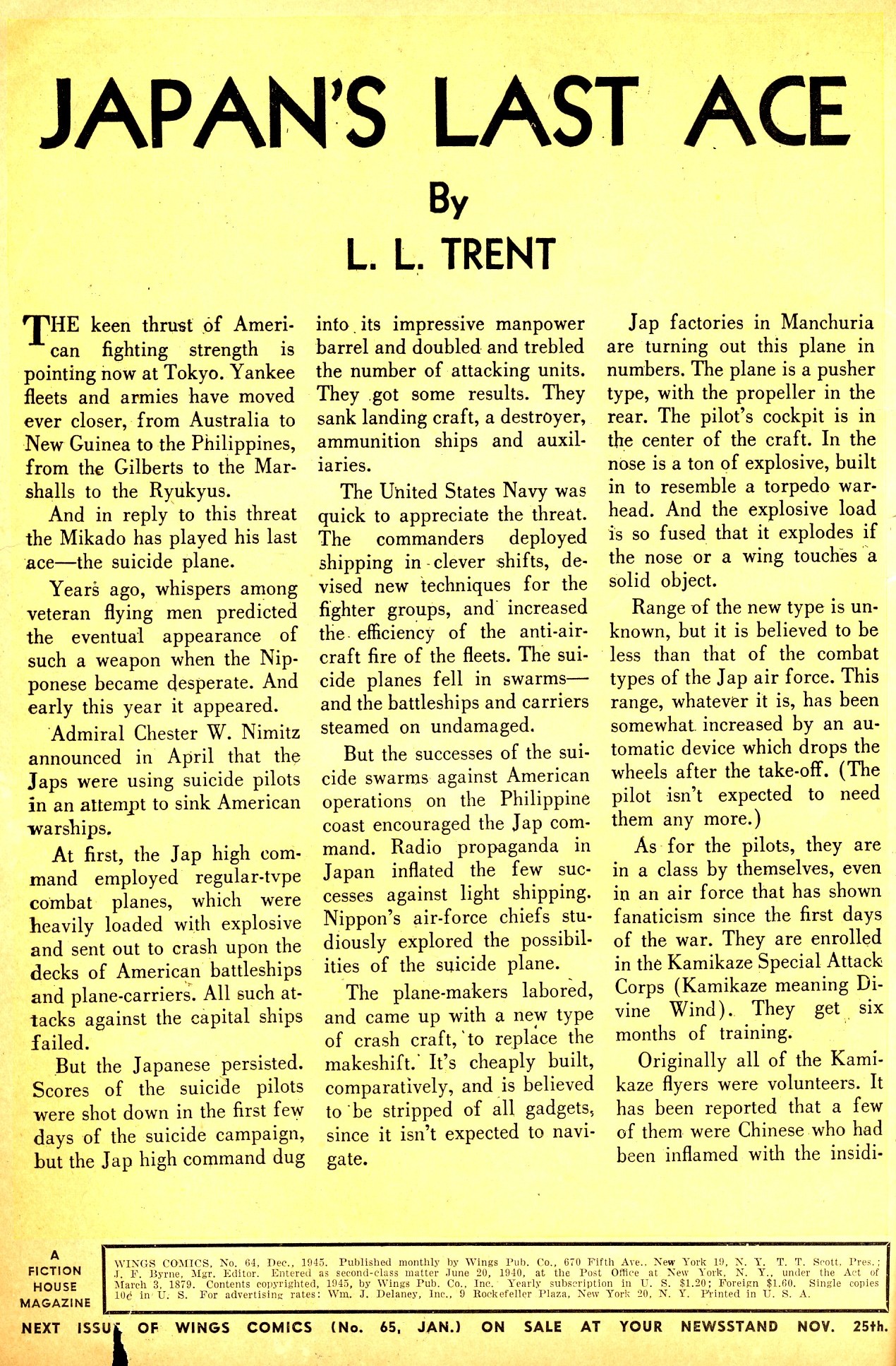 Read online Wings Comics comic -  Issue #64 - 2