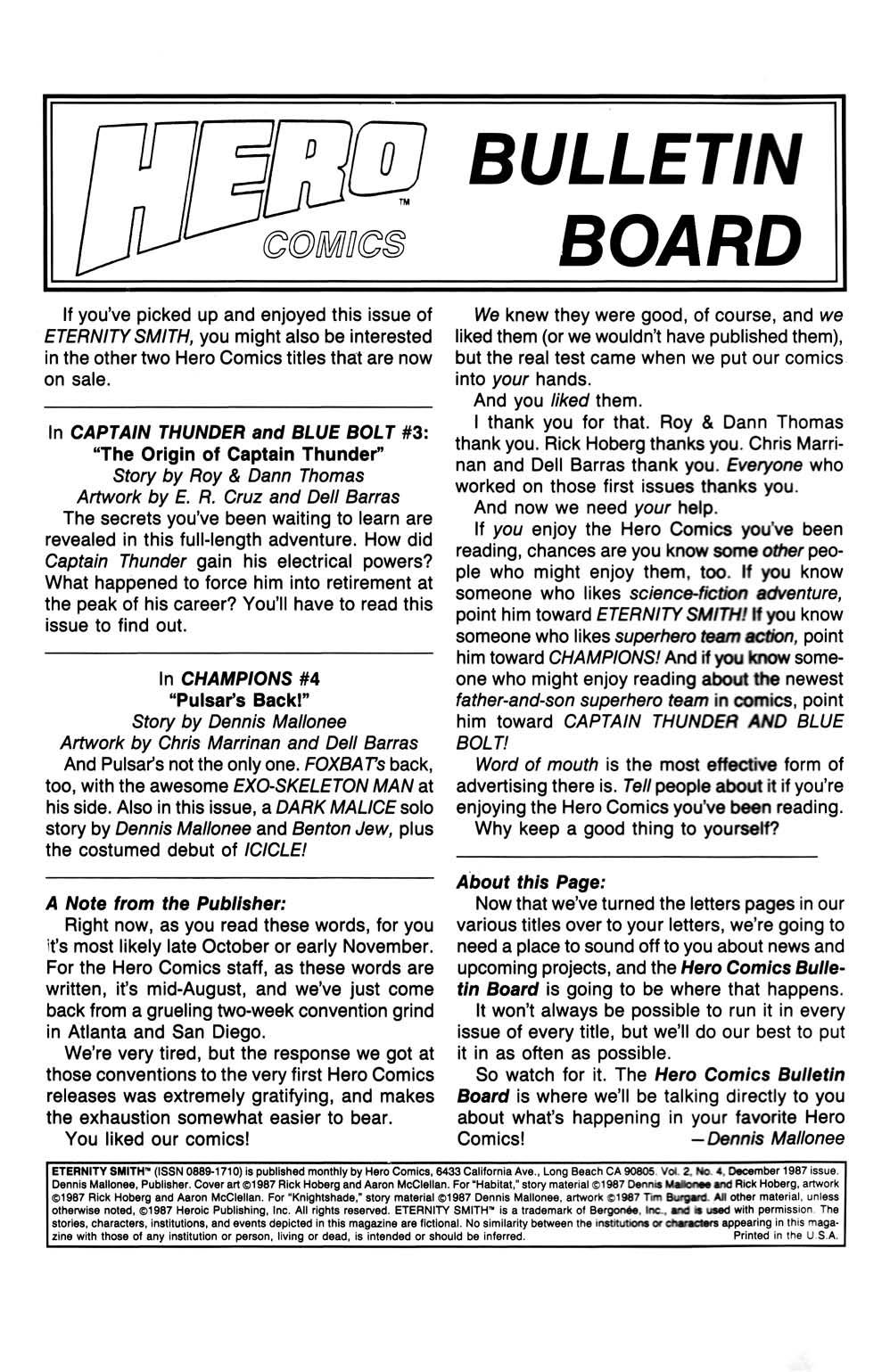 Read online Eternity Smith (1987) comic -  Issue #4 - 2