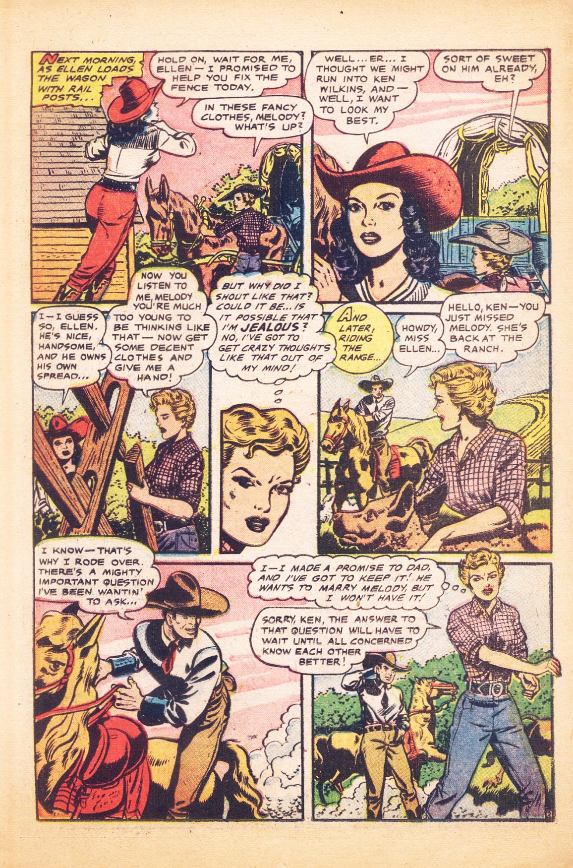 Read online Cowgirl Romances (1950) comic -  Issue #9 - 15