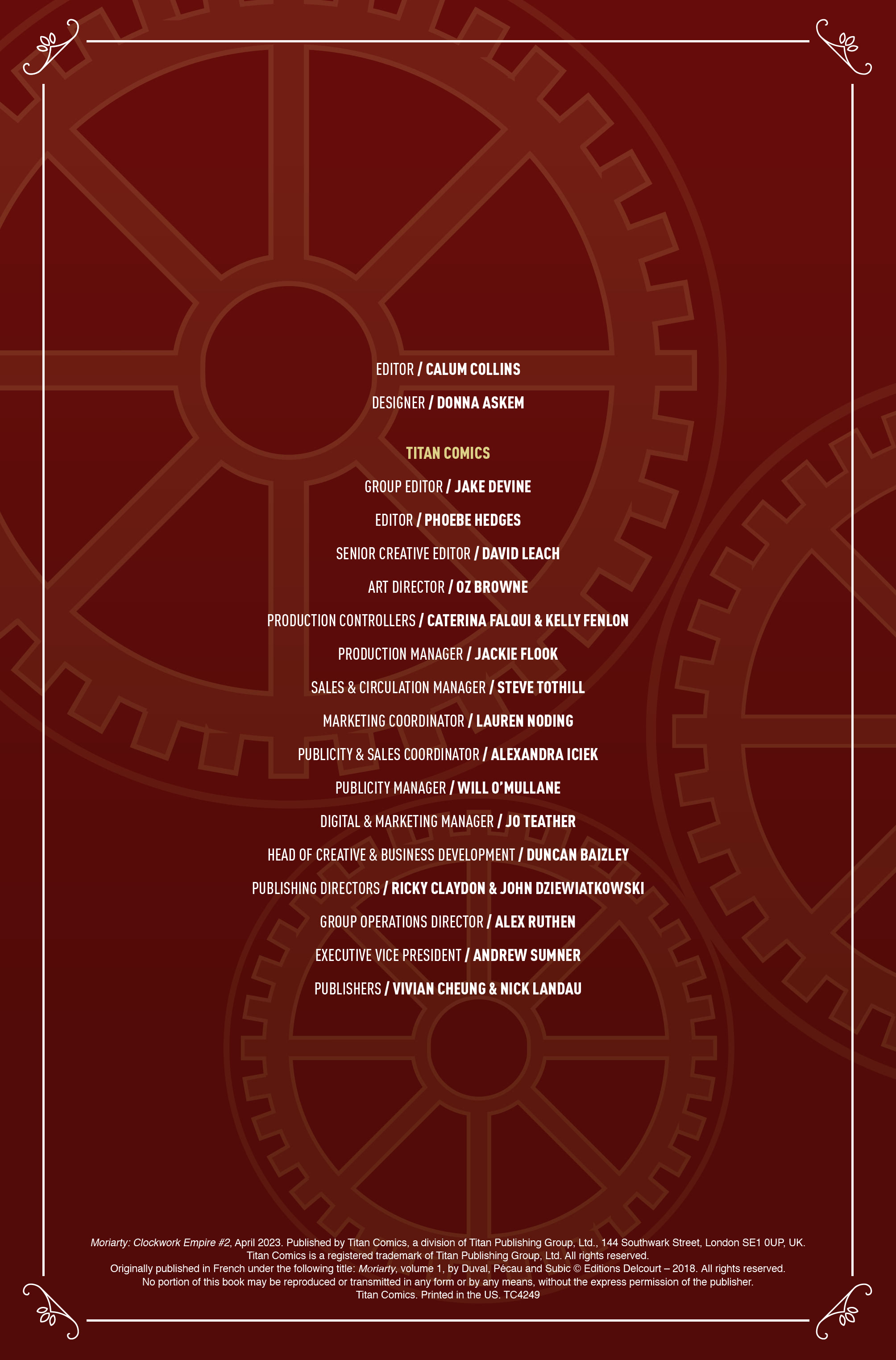 Read online M.O.R.I.A.R.T.Y : The Clockwork Empire comic -  Issue #2 - 2