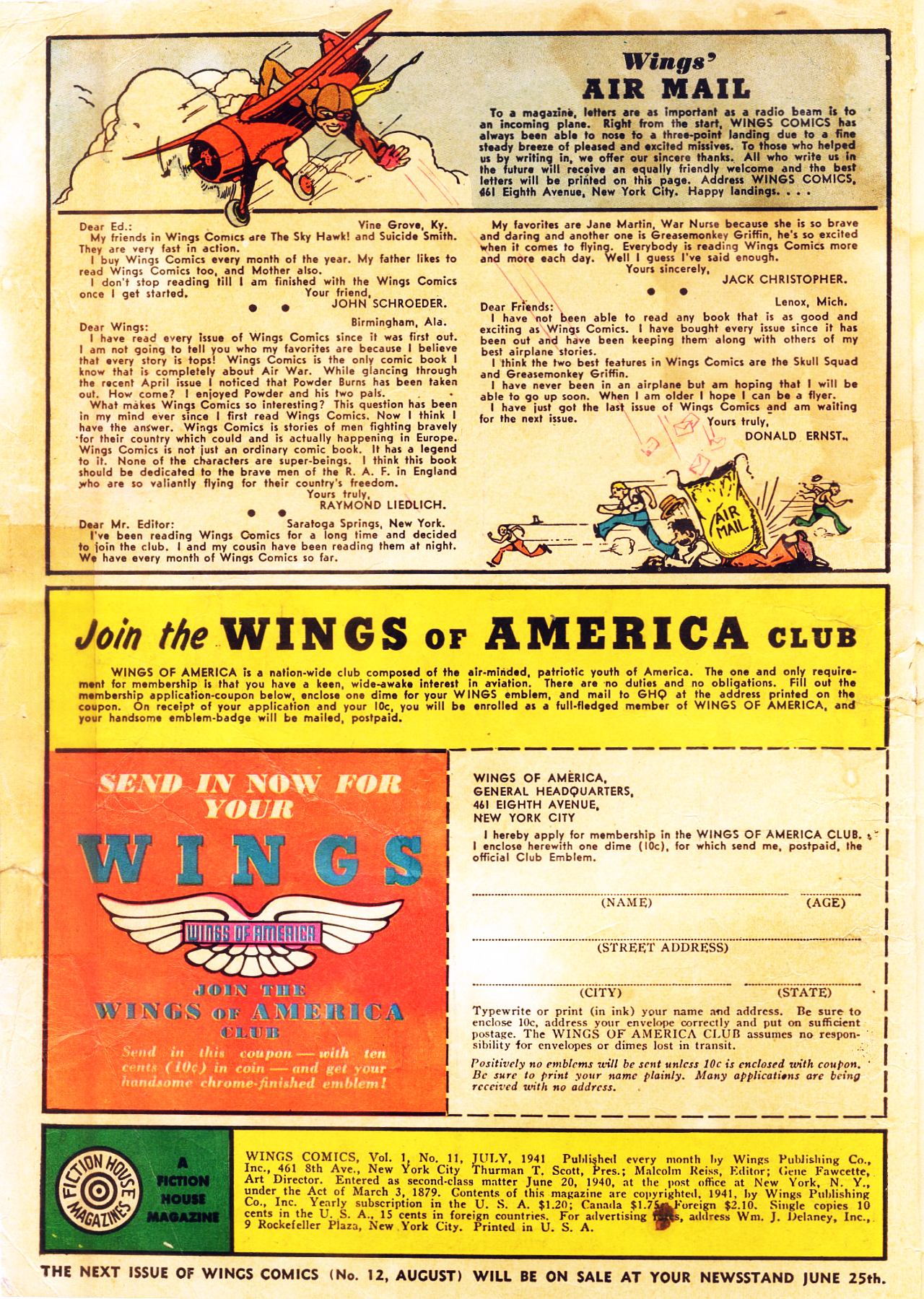 Read online Wings Comics comic -  Issue #11 - 2