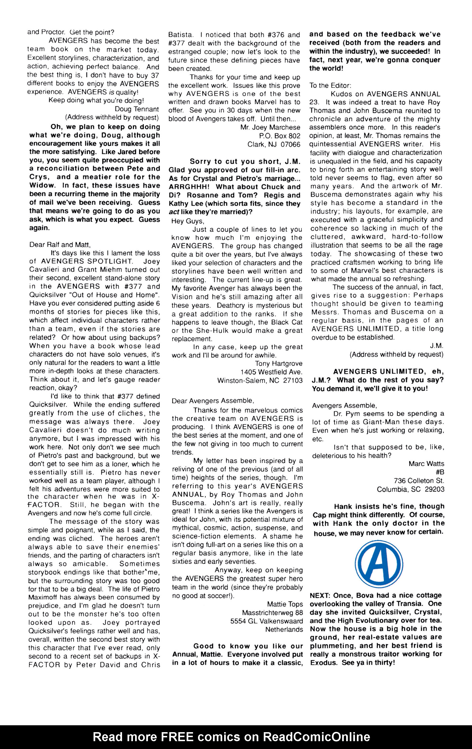 Read online The Avengers (1963) comic -  Issue #381 - 22