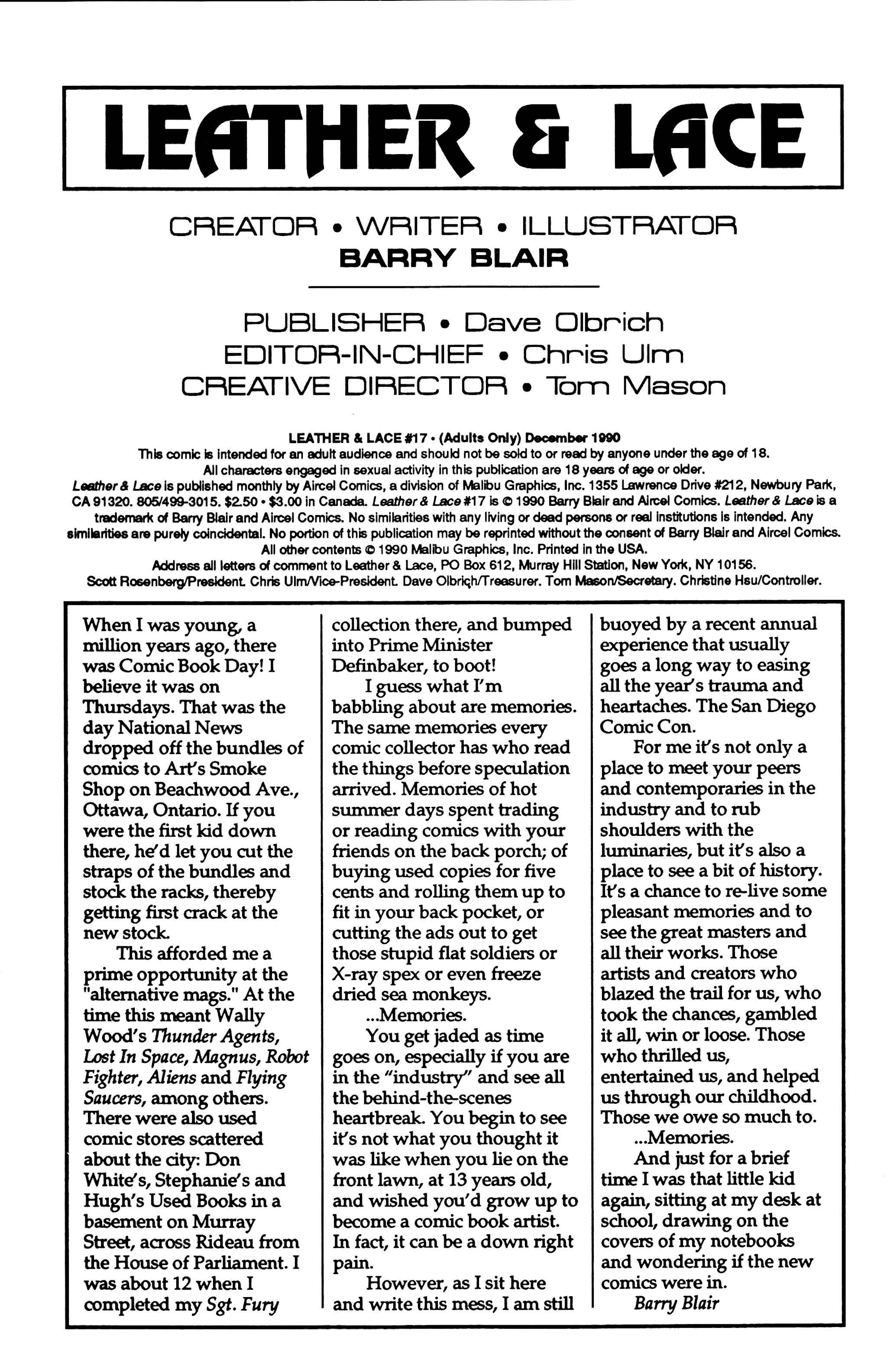 Read online Leather & Lace (1989) comic -  Issue #17 - 2