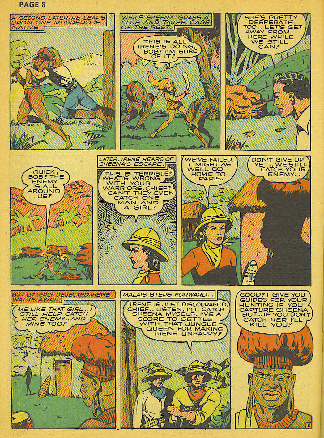 Read online Sheena, Queen of the Jungle (1942) comic -  Issue #1 - 9