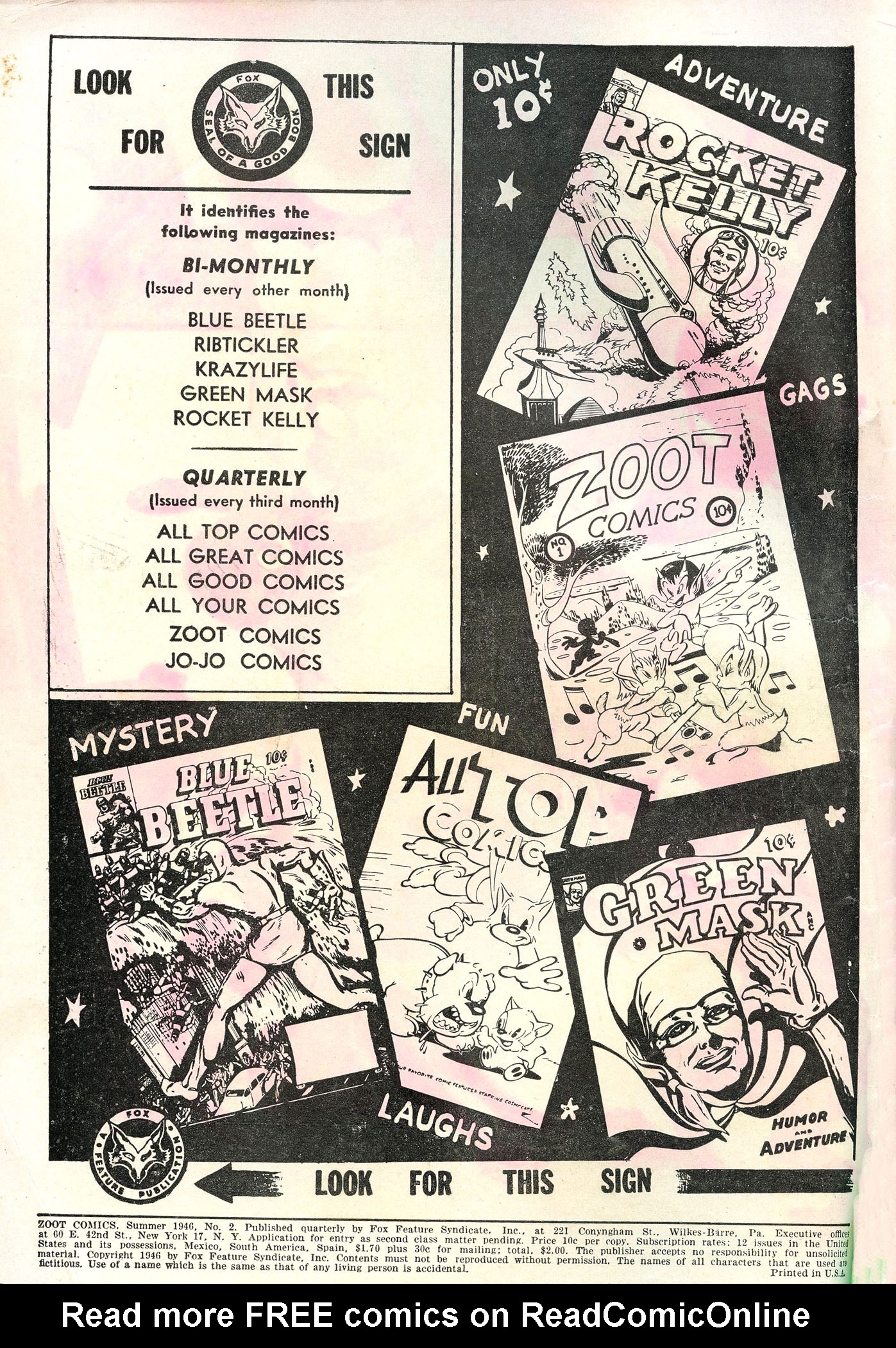 Read online Zoot Comics comic -  Issue #2 - 2