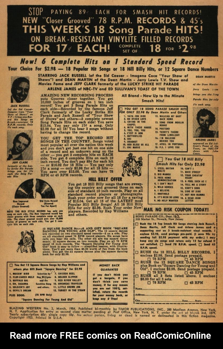 Blazing Western (1954) issue 2 - Page 2
