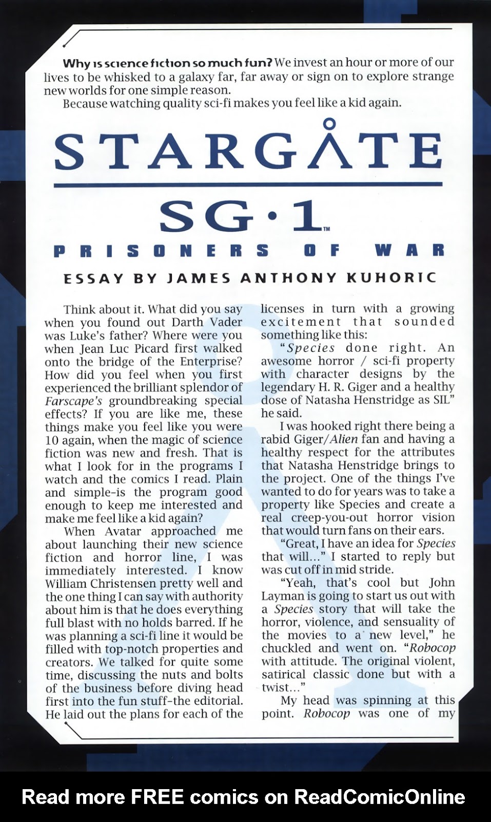 Frank Miller's Robocop / Stargate SG1 FCBD Edition issue Full - Page 17