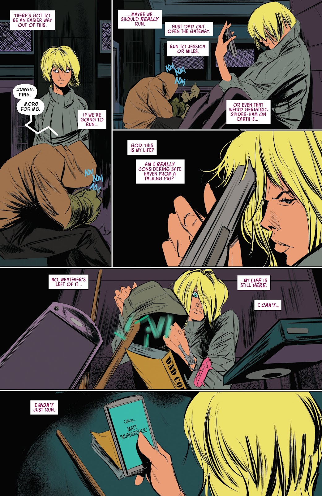 Spider-Gwen: Ghost-Spider Modern Era Epic Collection: Edge of Spider-Verse issue Weapon of Choice (Part 2) - Page 108