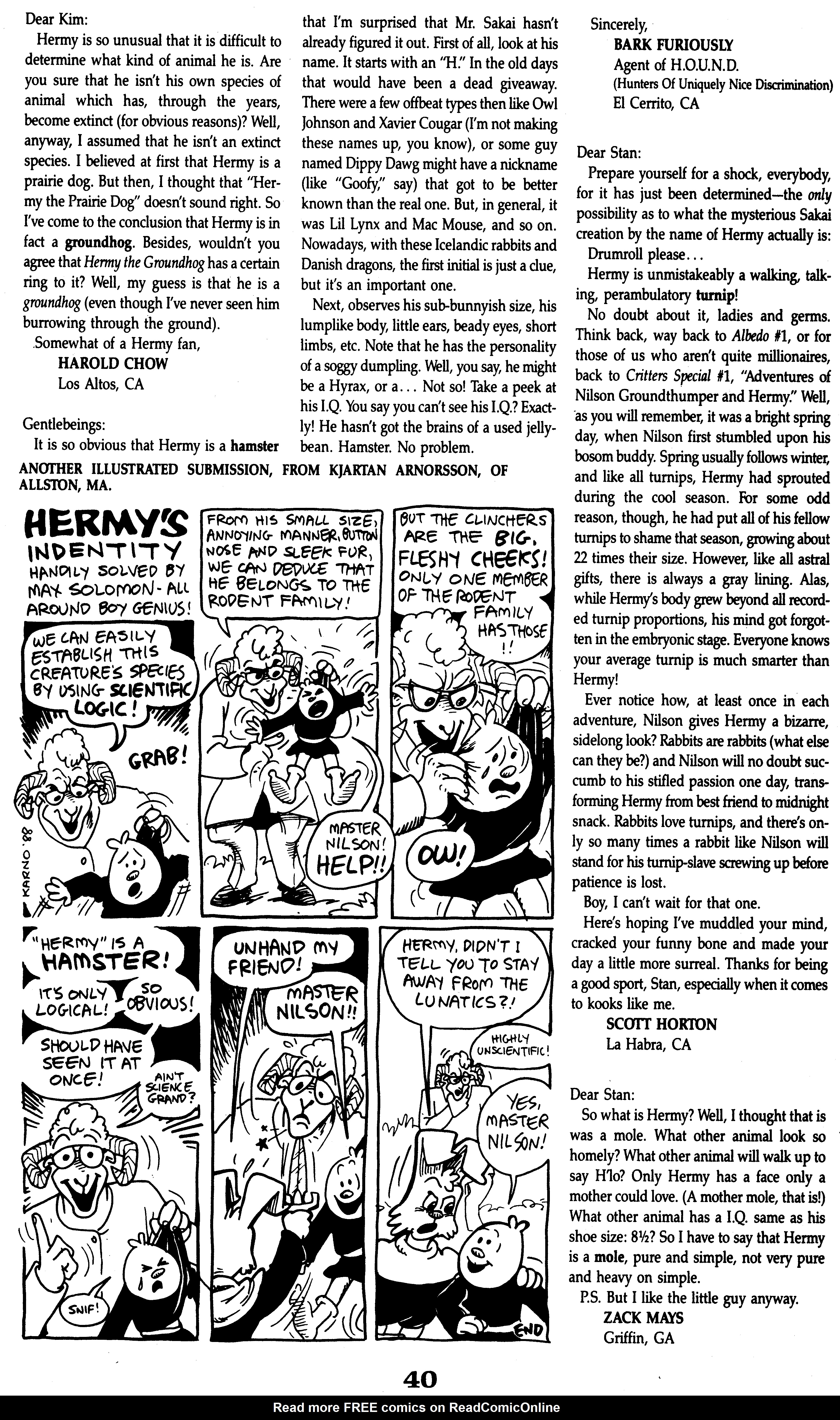 Read online Critters comic -  Issue #30 - 42