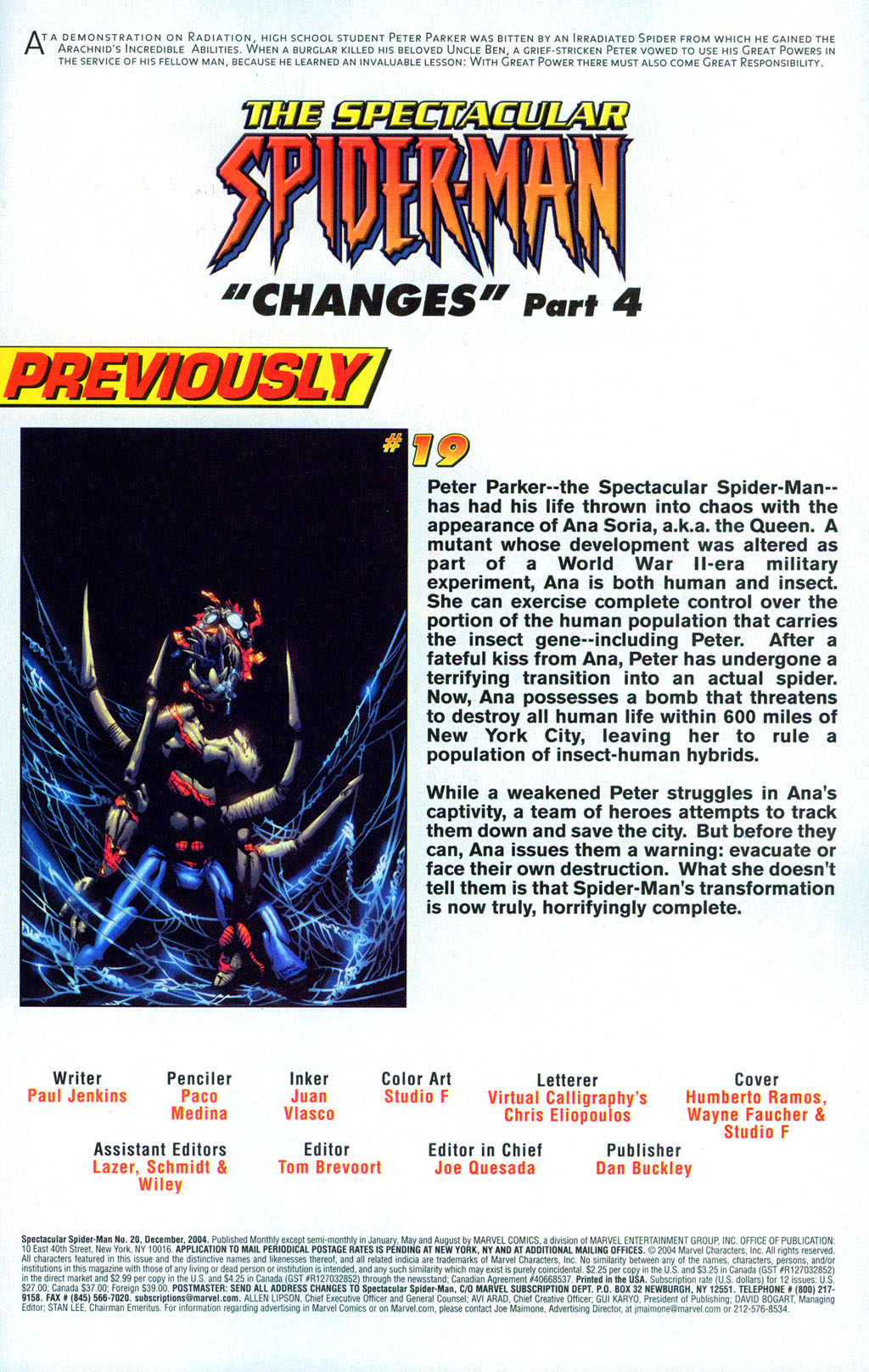 Read online The Spectacular Spider-Man (2003) comic -  Issue #20 - 2