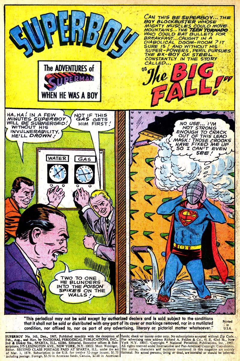 Read online Superboy (1949) comic -  Issue #143 - 2