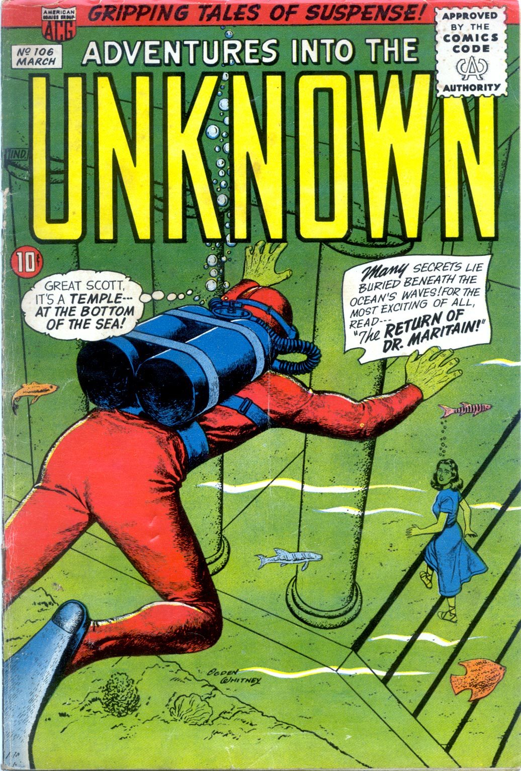 Read online Adventures Into The Unknown comic -  Issue #106 - 1