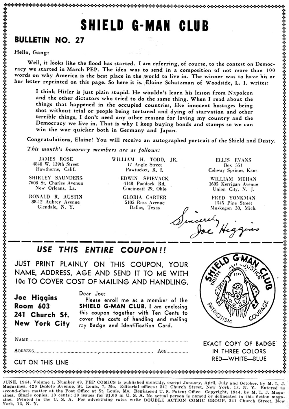 Read online Pep Comics comic -  Issue #49 - 3