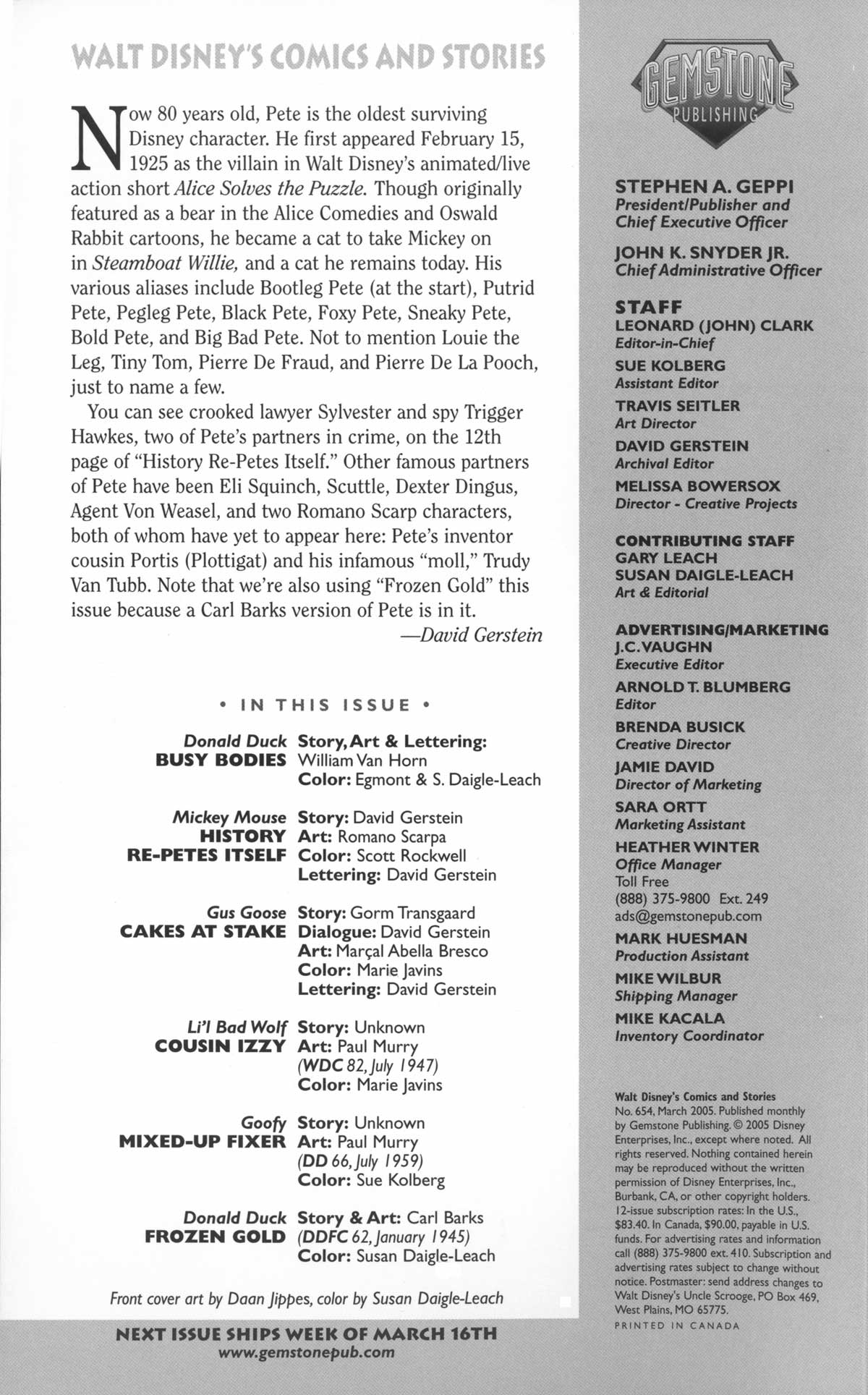 Read online Walt Disney's Comics and Stories comic -  Issue #654 - 2