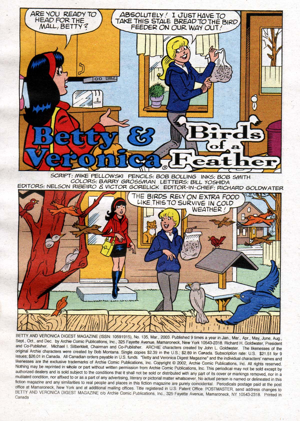 Read online Betty and Veronica Digest Magazine comic -  Issue #135 - 2