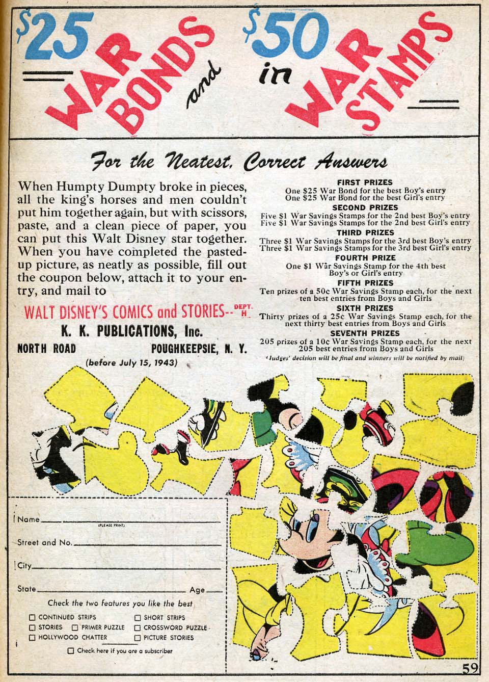 Read online Walt Disney's Comics and Stories comic -  Issue #34 - 61