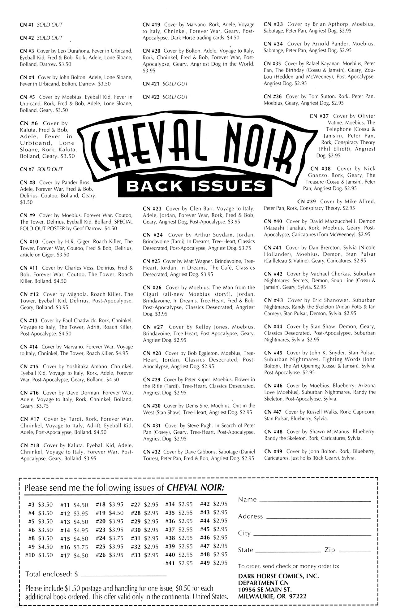 Read online Cheval Noir comic -  Issue #50 - 50