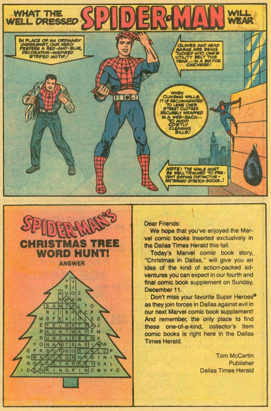 Read online Spider-Man: Christmas in Dallas (Dallas Times Herald Giveaway) comic -  Issue # Full - 33