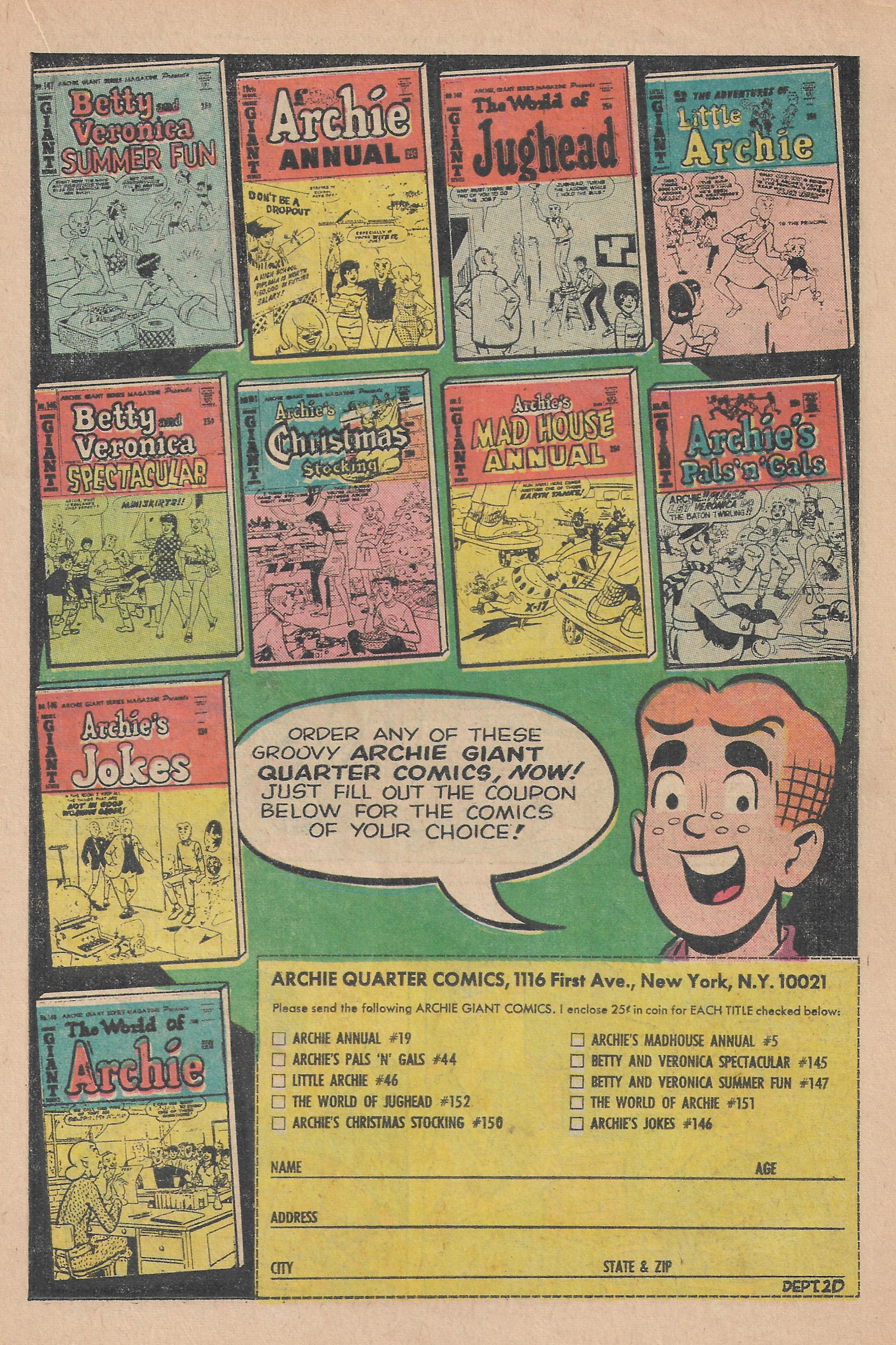 Read online Jughead (1965) comic -  Issue #154 - 19
