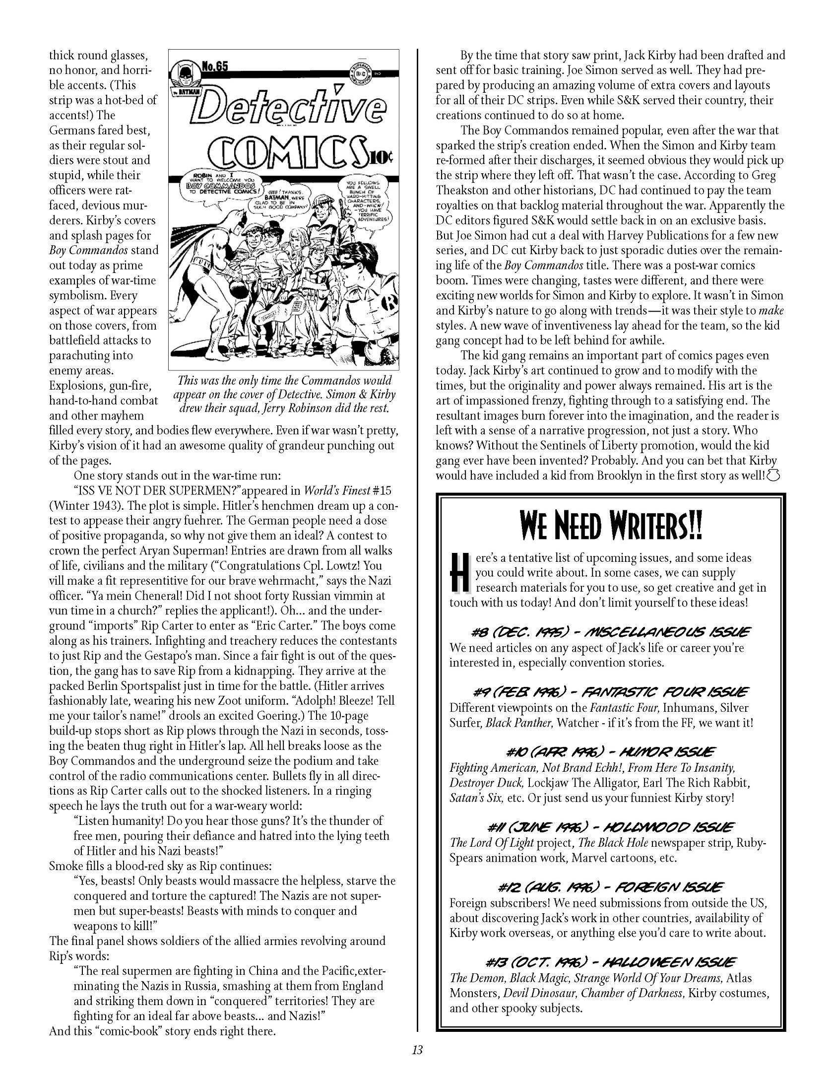 Read online The Jack Kirby Collector comic -  Issue #7 - 13