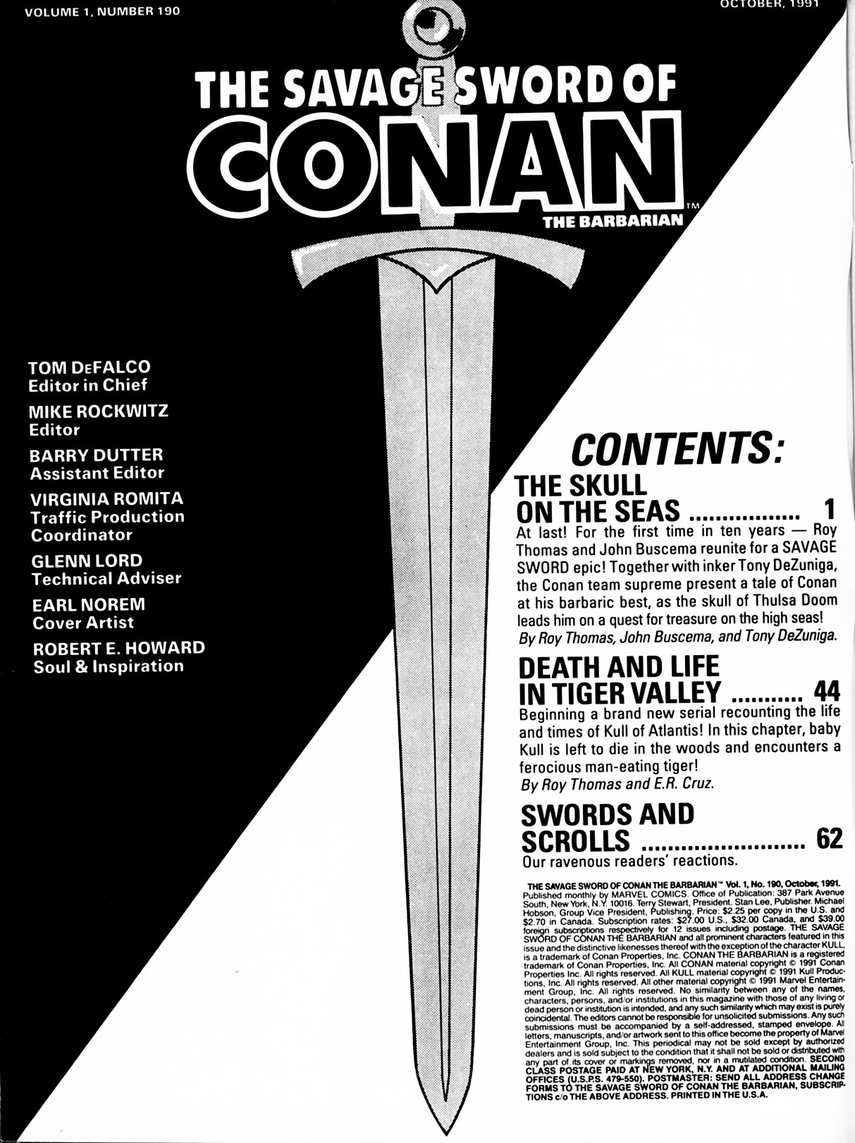 Read online The Savage Sword Of Conan comic -  Issue #190 - 2