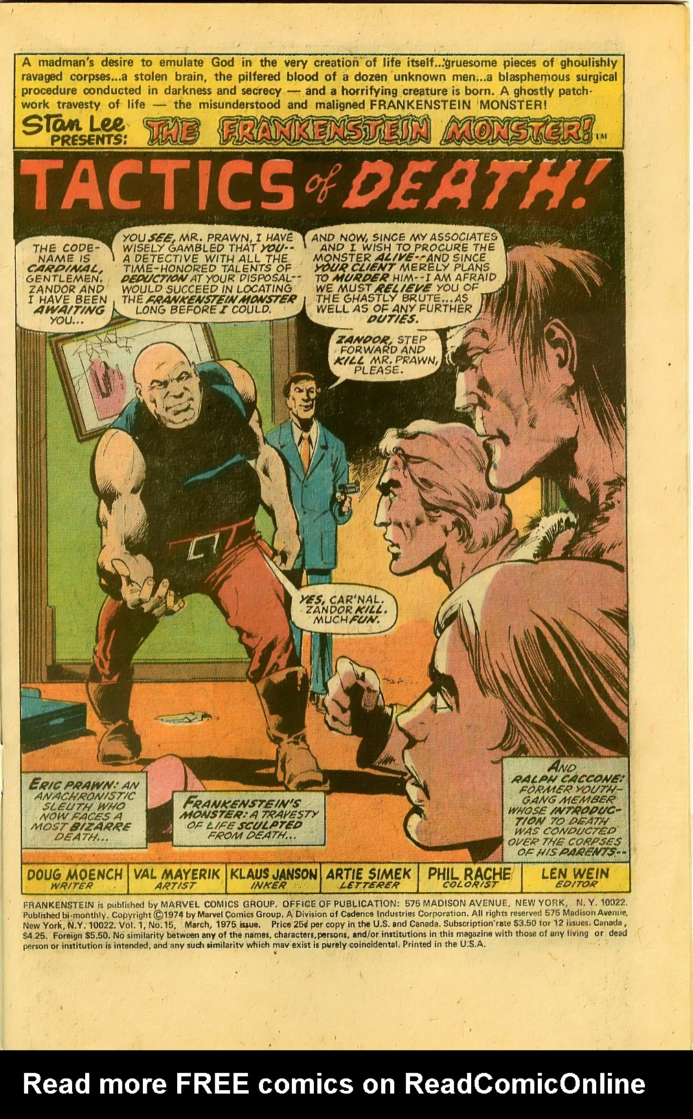 Read online Frankenstein (1973) comic -  Issue #15 - 2