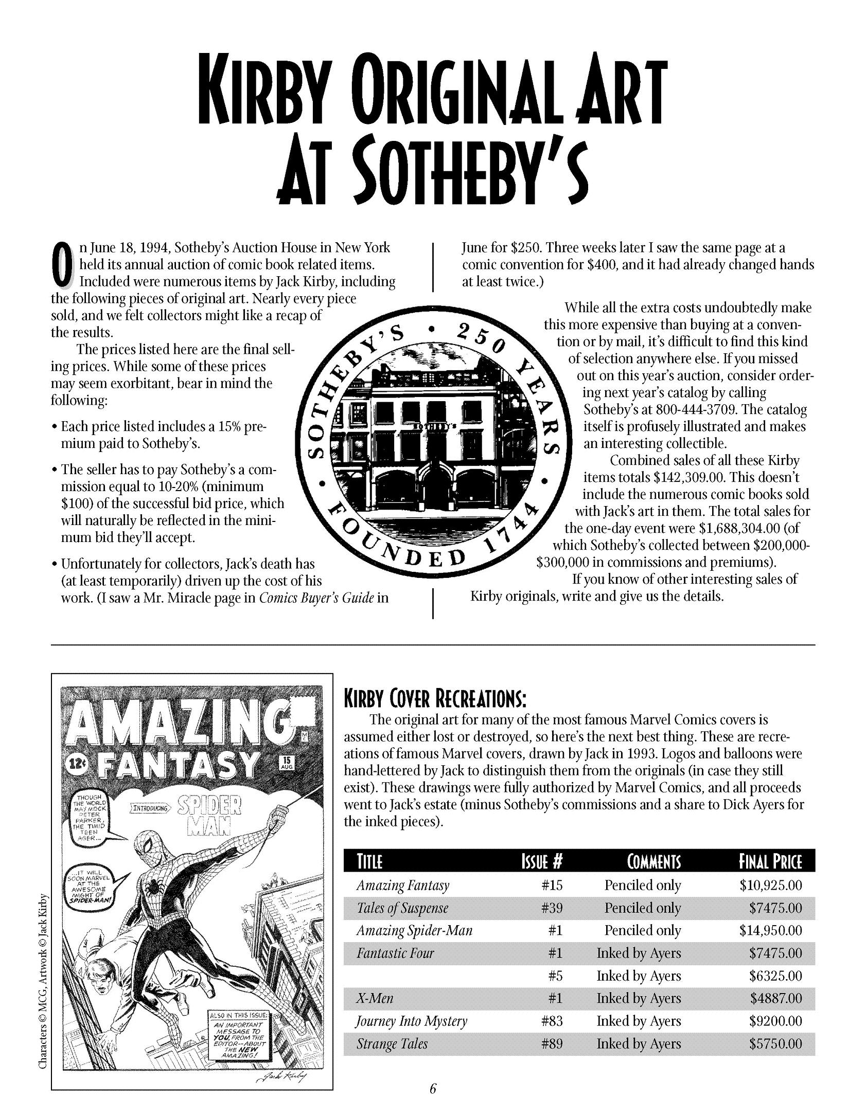 Read online The Jack Kirby Collector comic -  Issue #1 - 6
