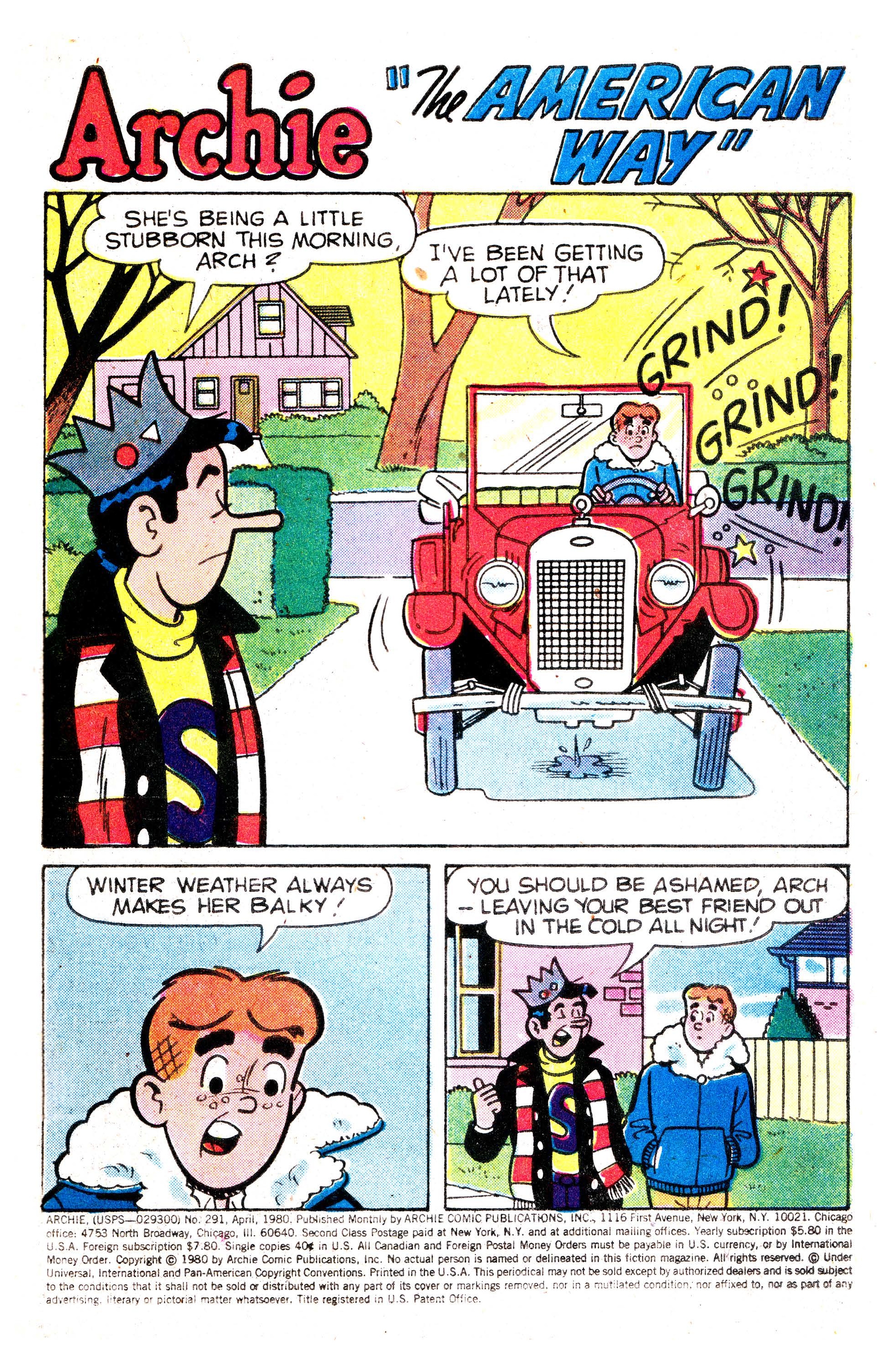 Read online Archie (1960) comic -  Issue #291 - 2