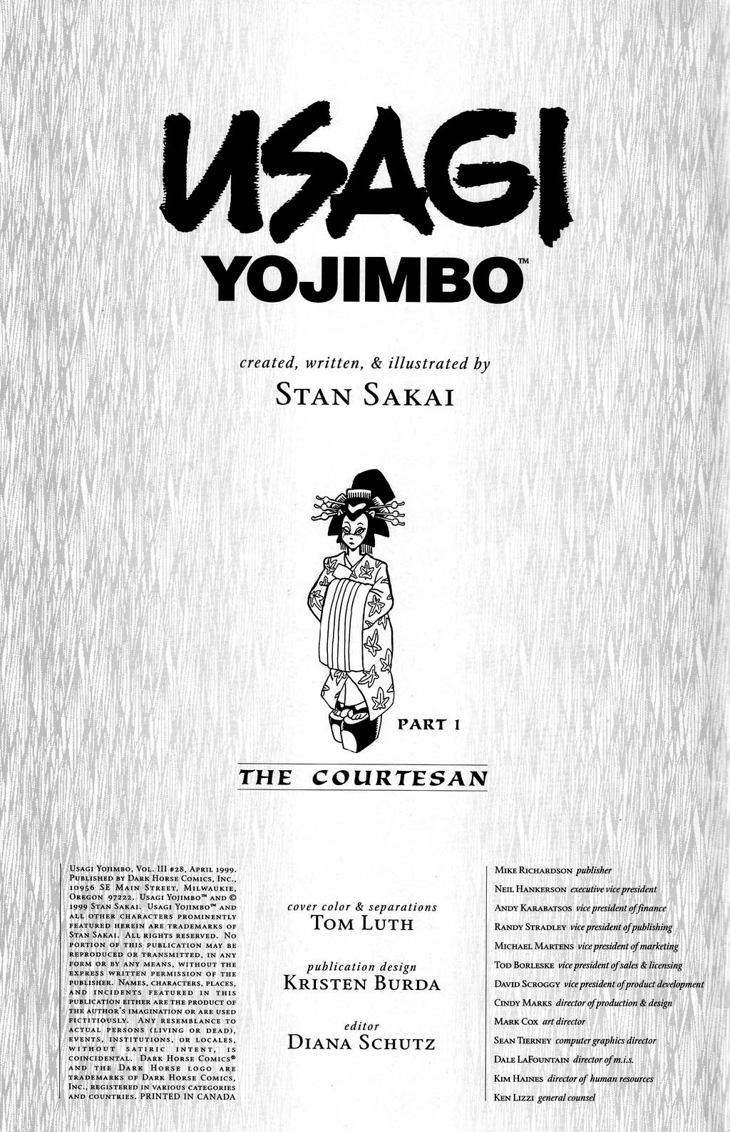 Read online Usagi Yojimbo (1996) comic -  Issue #28 - 2