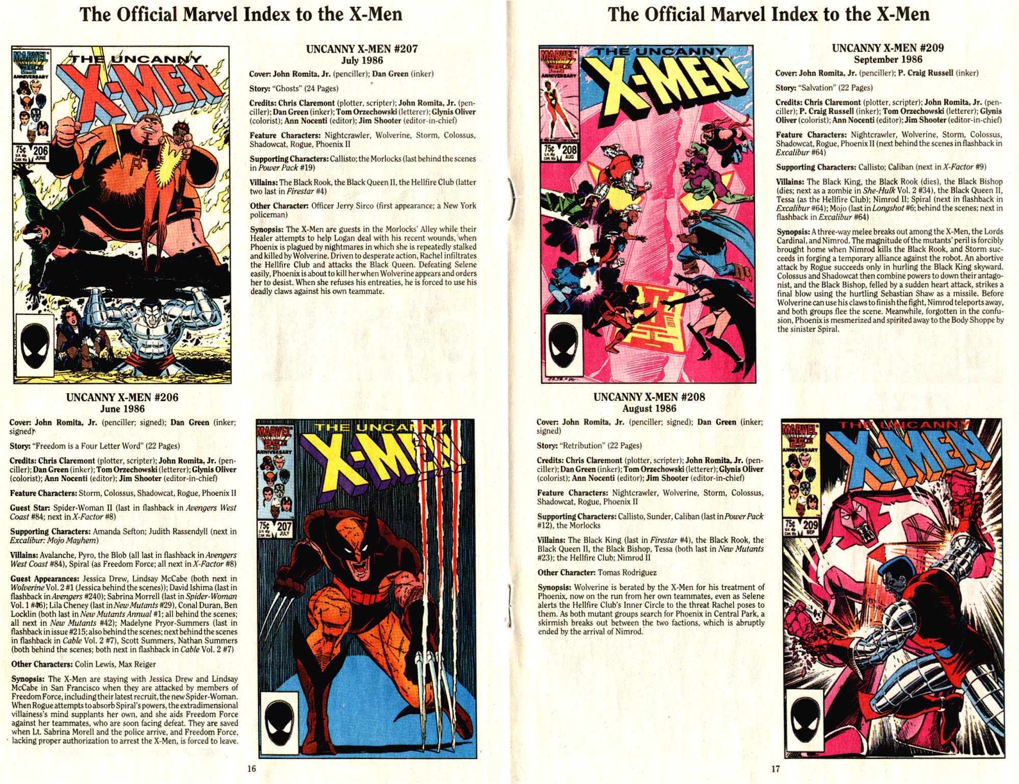 Read online The Official Marvel Index To The X-Men (1994) comic -  Issue #4 - 10