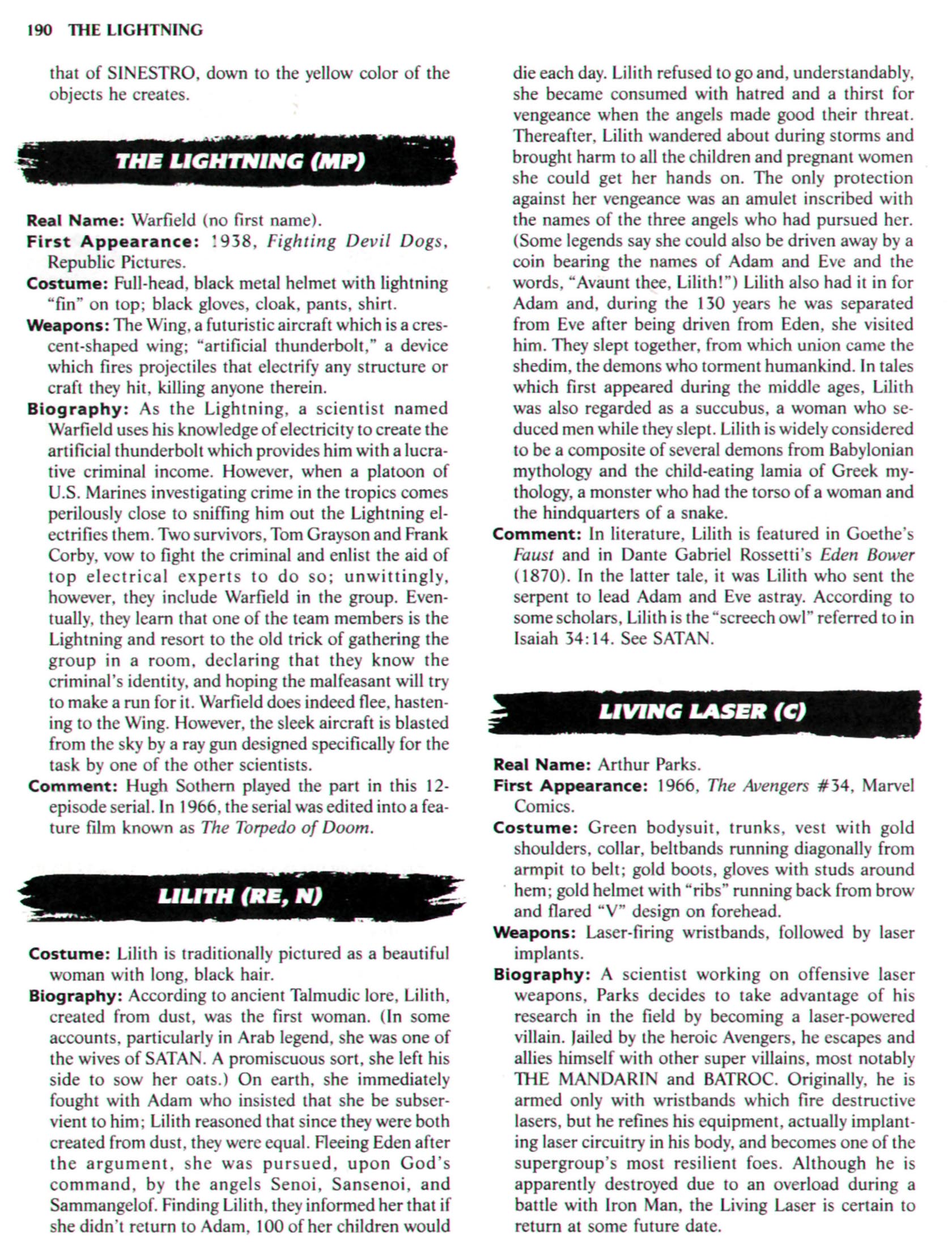 Read online The Encyclopedia of Super Villains comic -  Issue # TPB (Part 1) - 216