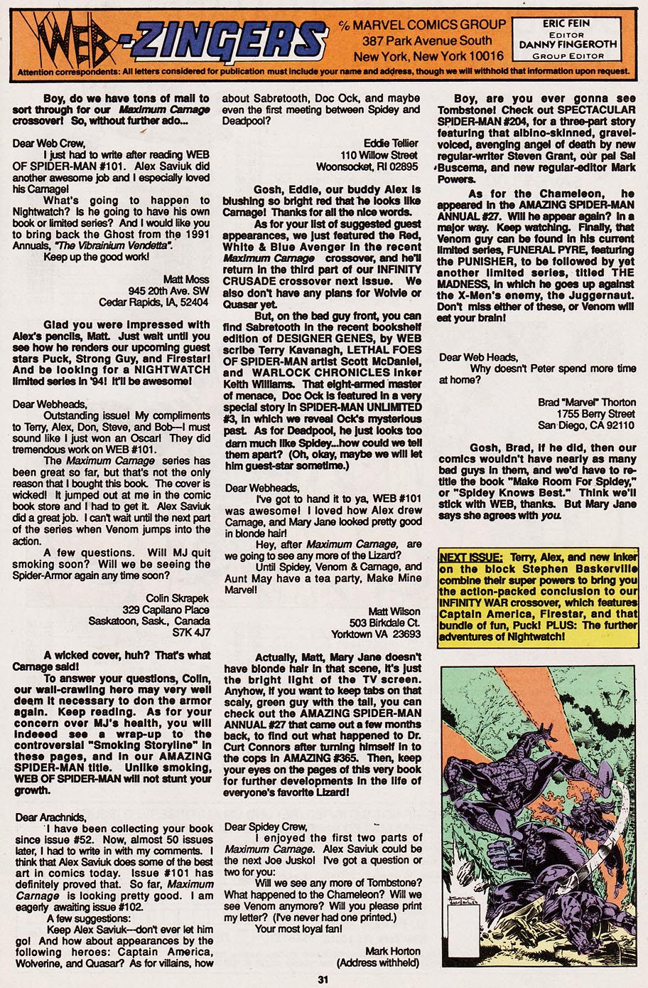 Read online Web of Spider-Man (1985) comic -  Issue #105 - 26