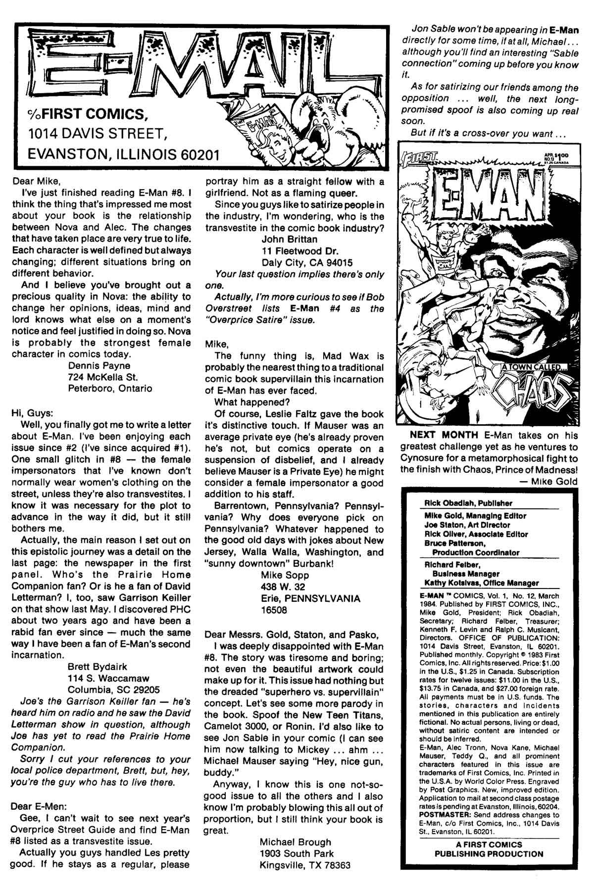 Read online E-Man (1983) comic -  Issue #12 - 2