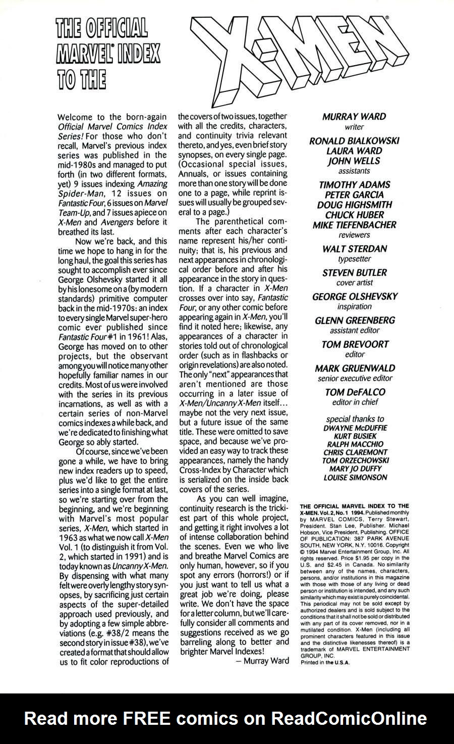 Read online The Official Marvel Index To The X-Men (1994) comic -  Issue #1 - 2