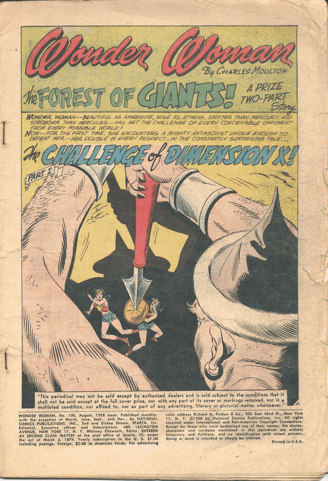 Read online Wonder Woman (1942) comic -  Issue #100 - 2