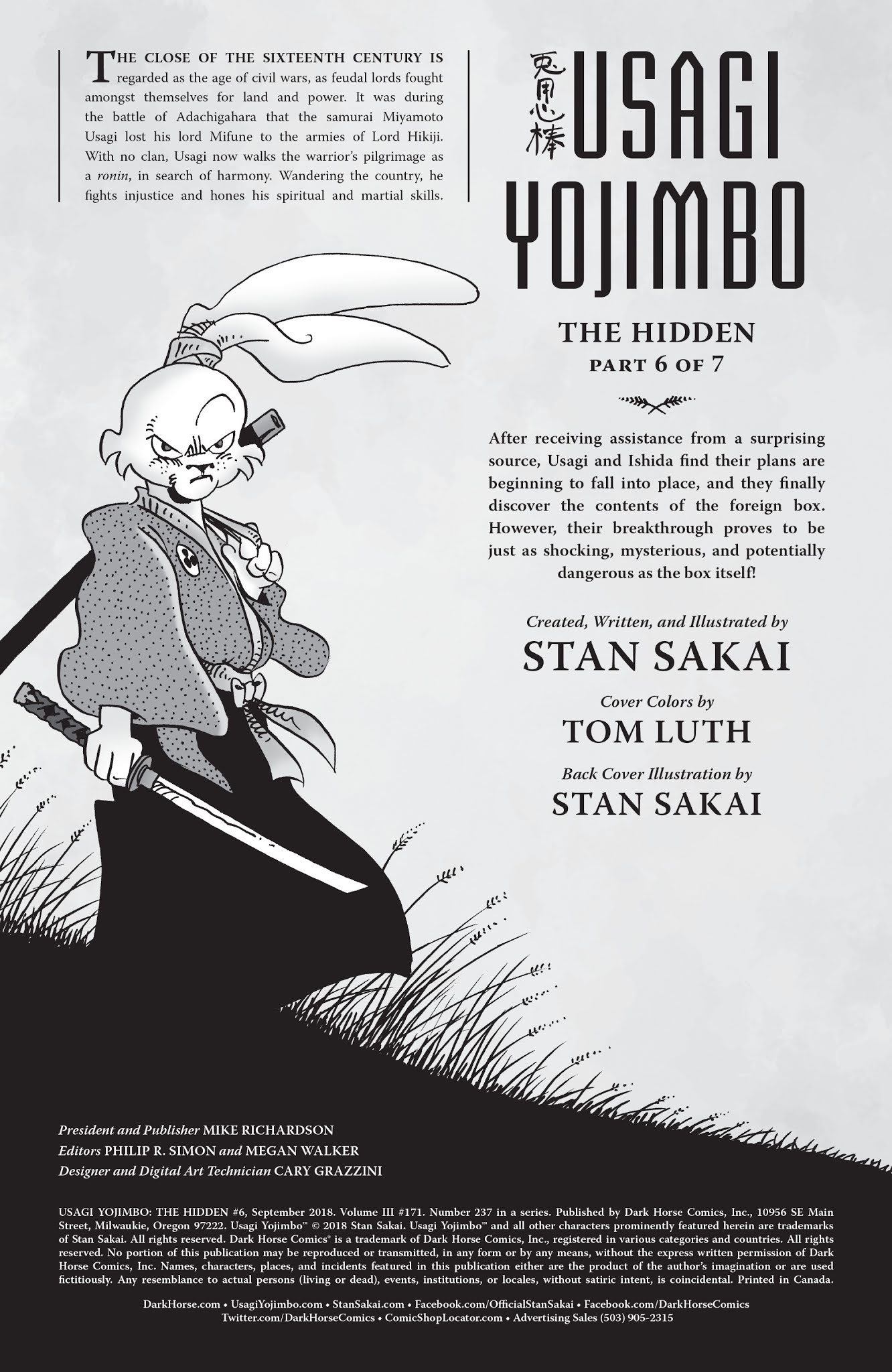 Read online Usagi Yojimbo: The Hidden comic -  Issue #6 - 2