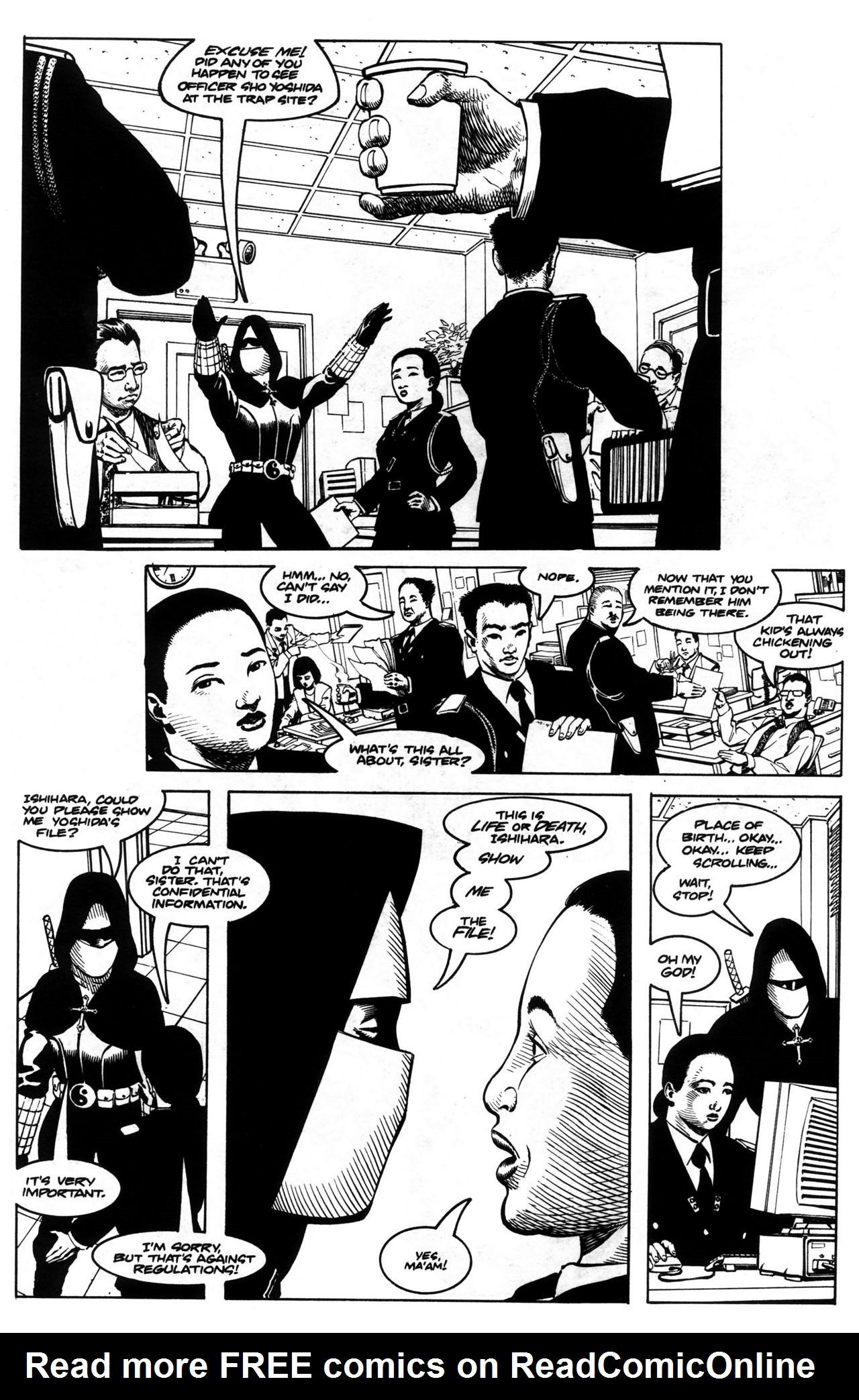 Read online Warrior Nun: Black & White comic -  Issue #6 - 6