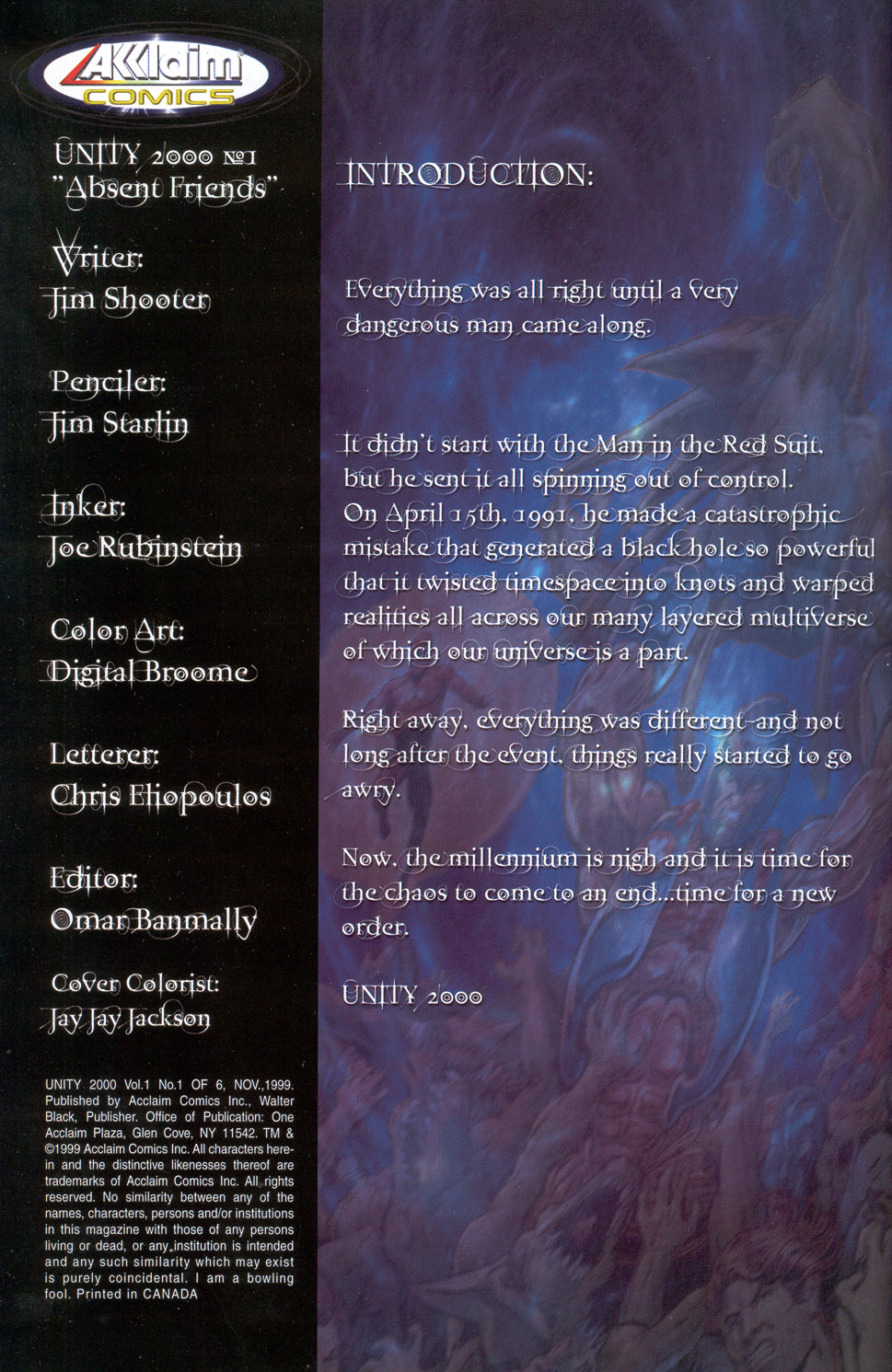 Read online Unity 2000 comic -  Issue #1 - 2