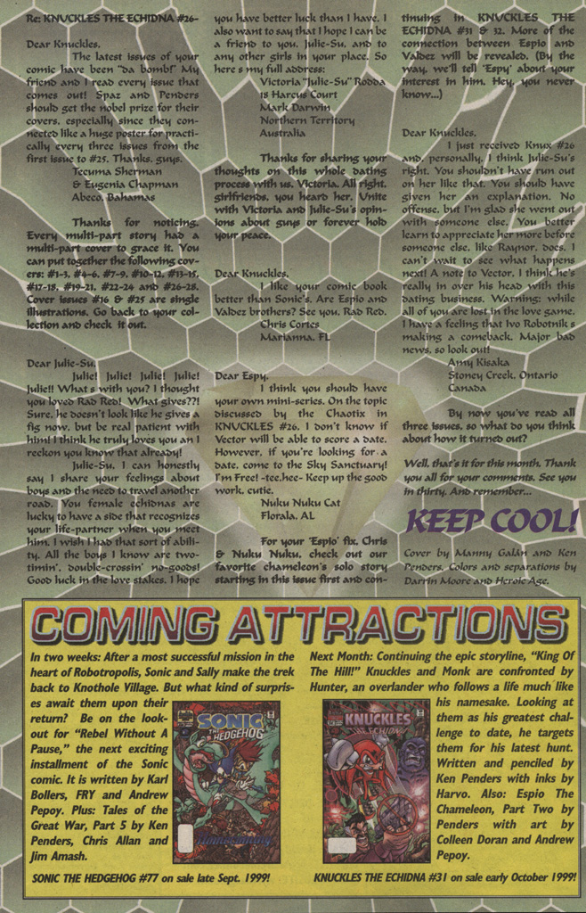 Read online Knuckles the Echidna comic -  Issue #30 - 30