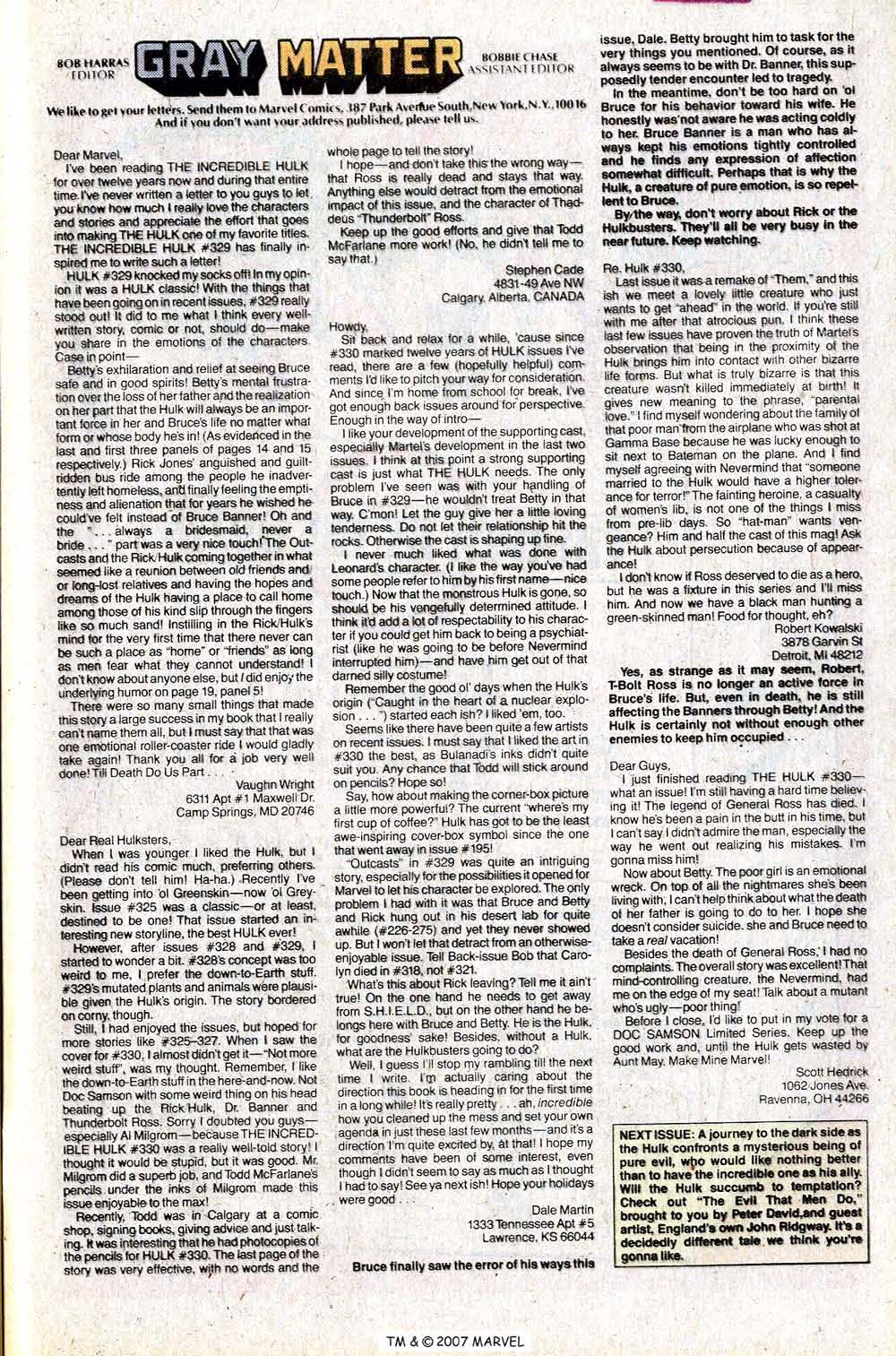 Read online The Incredible Hulk (1968) comic -  Issue #334 - 33