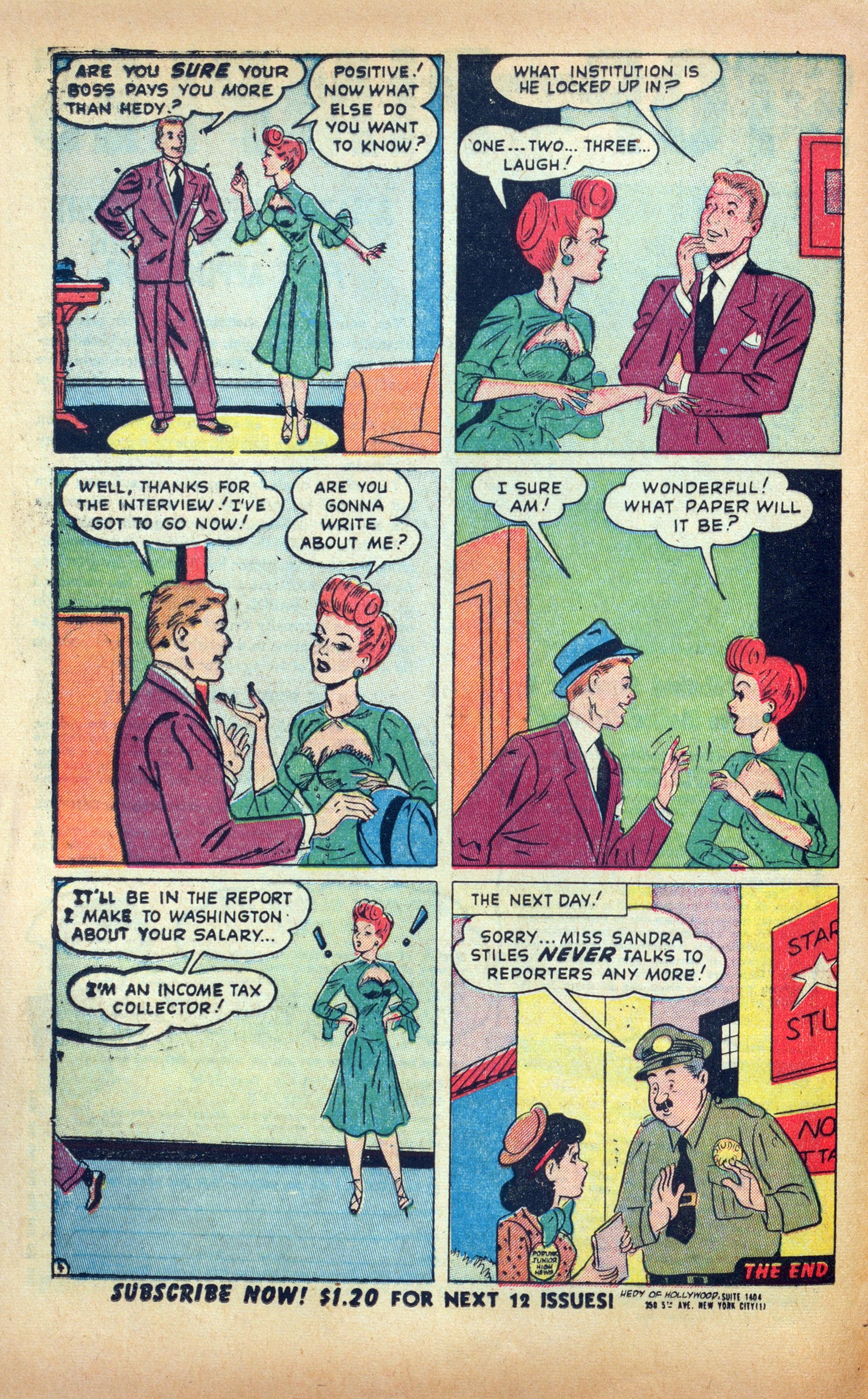 Read online Hedy Of Hollywood Comics comic -  Issue #44 - 16