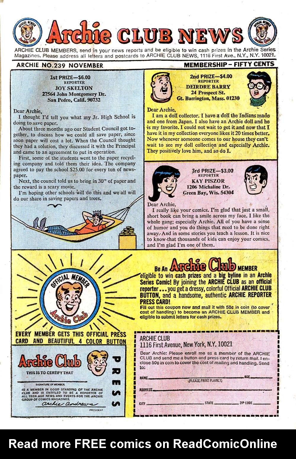 Read online Archie (1960) comic -  Issue #239 - 19