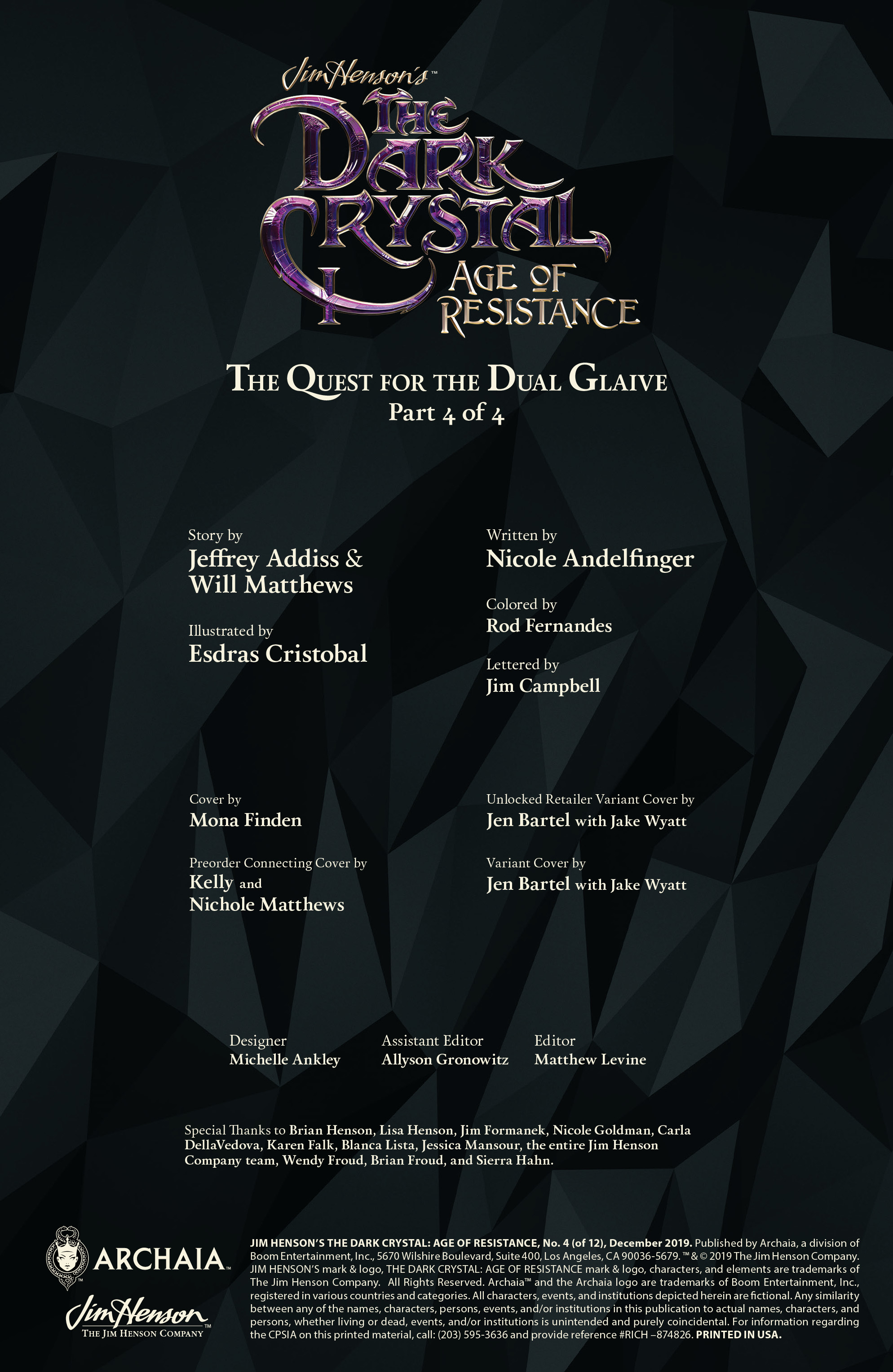 Read online Jim Henson's The Dark Crystal: Age of Resistance comic -  Issue #4 - 2